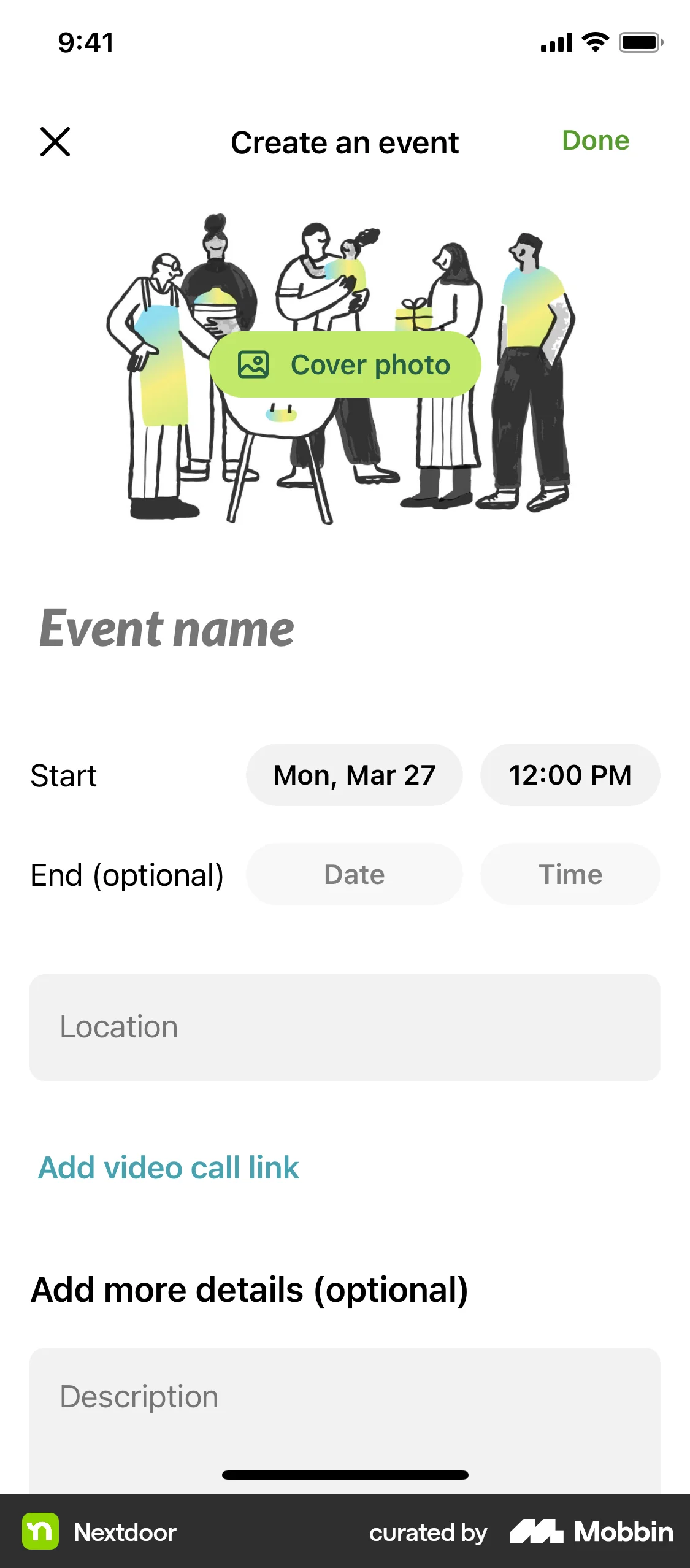 Nextdoor iOS Event Detail screen