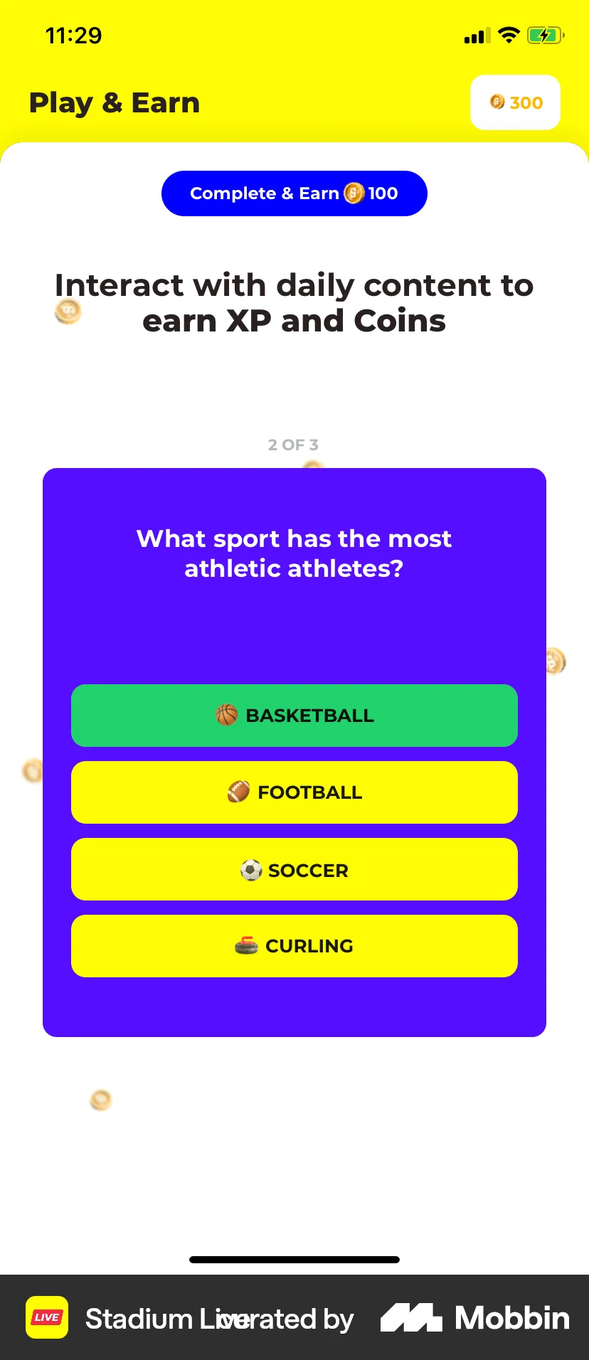Stadium Live iOS Game UI screen
