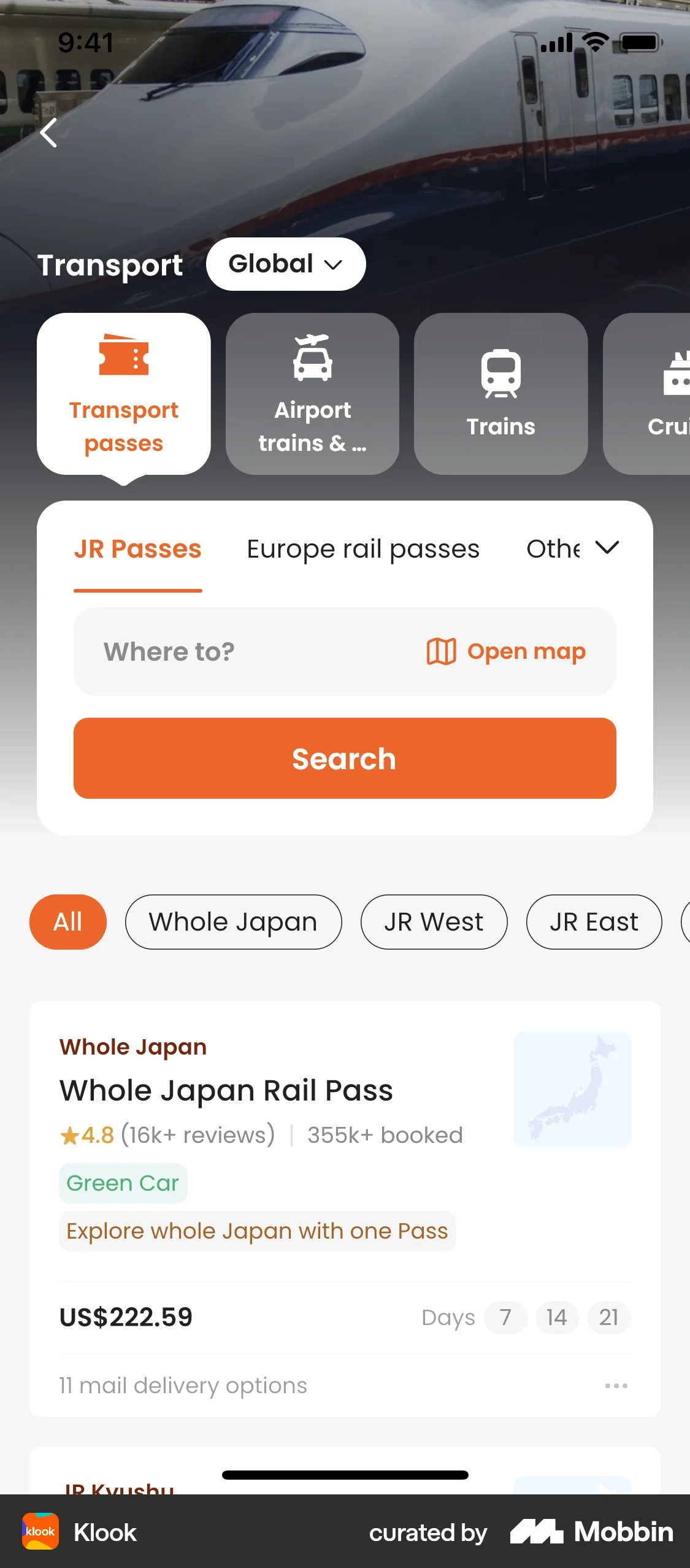 Klook iOS screen containing Photo UI element