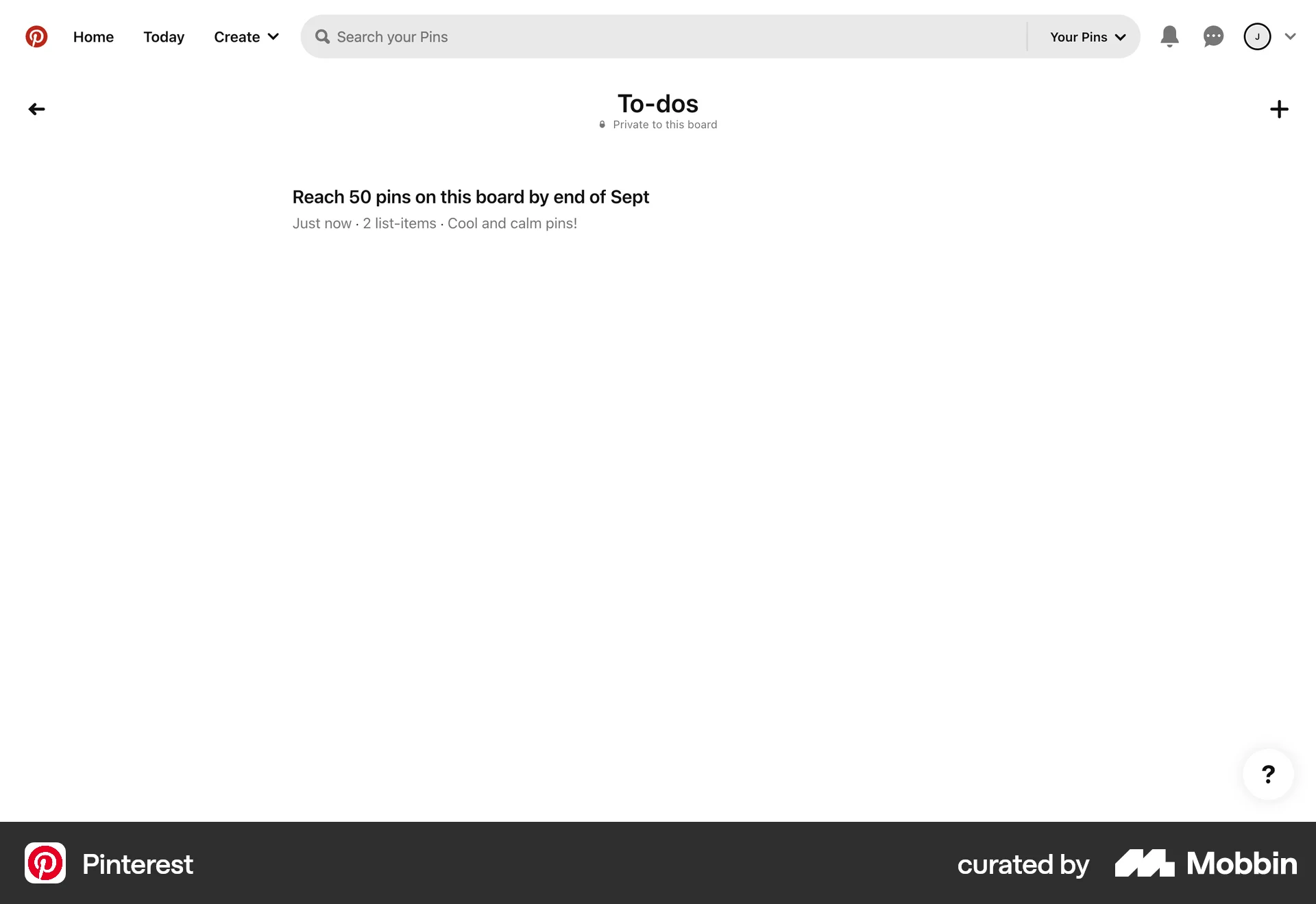 Pinterest Web Note Detail screen