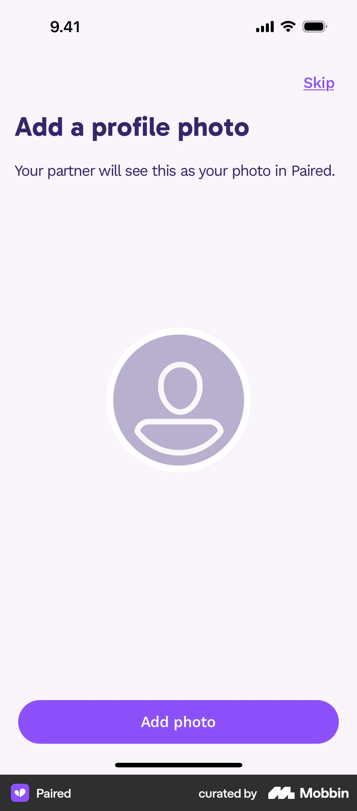 Paired iOS Upload & Download screen