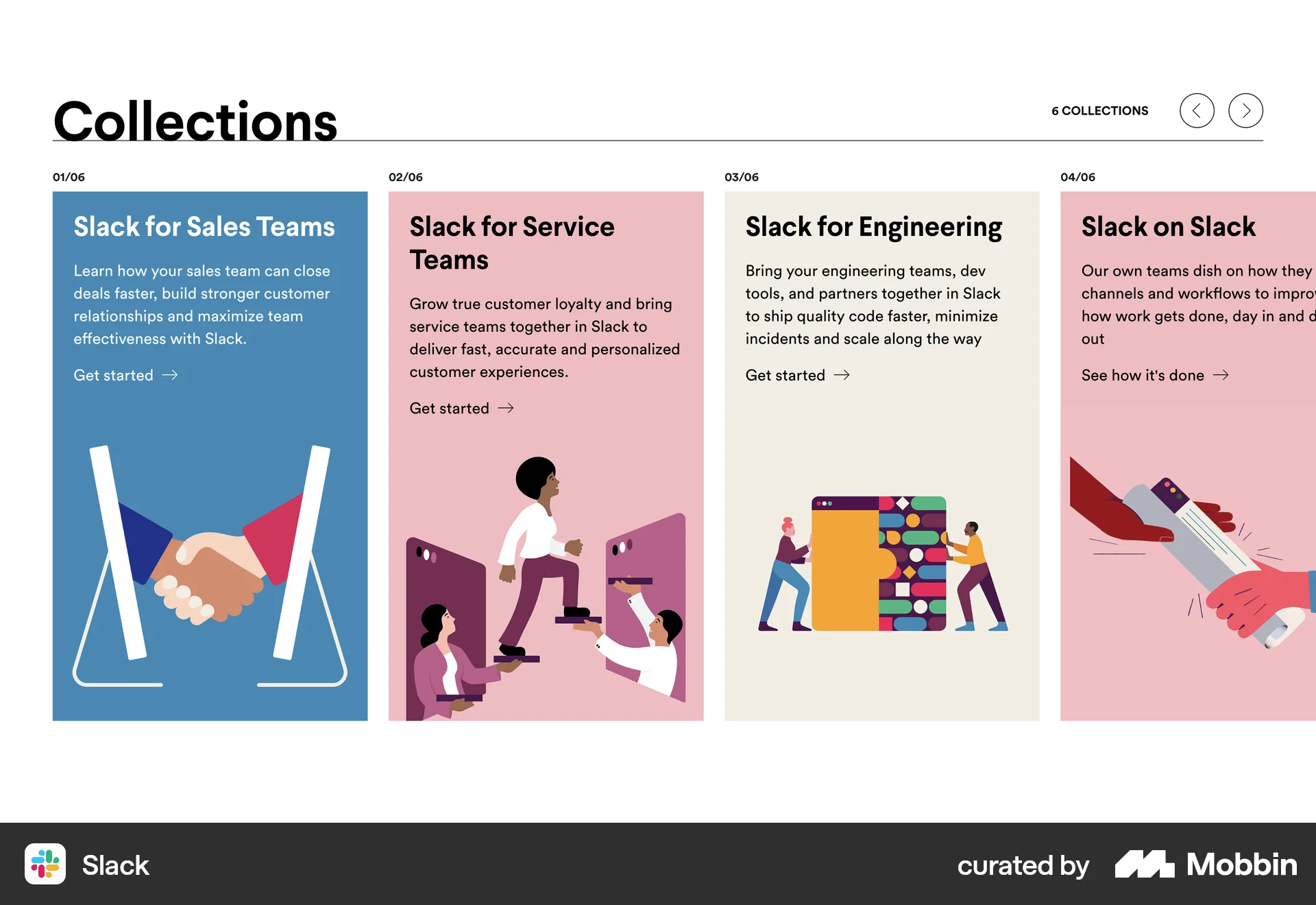 Slack Web screen containing Carousel UI element
