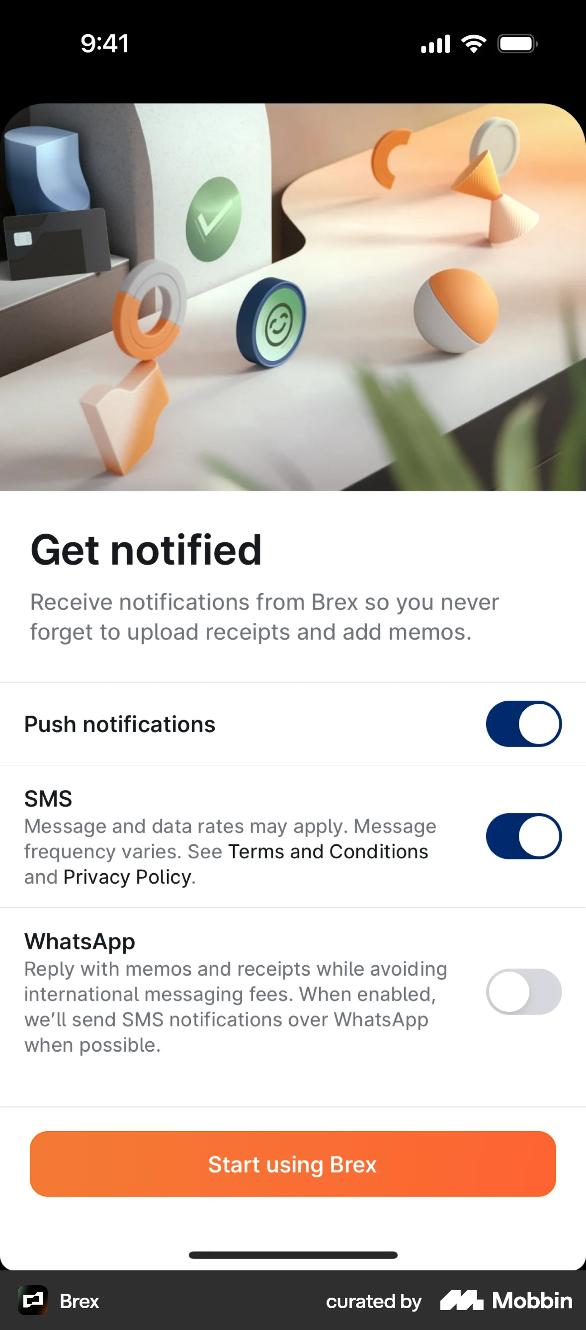 Brex iOS Permission screen