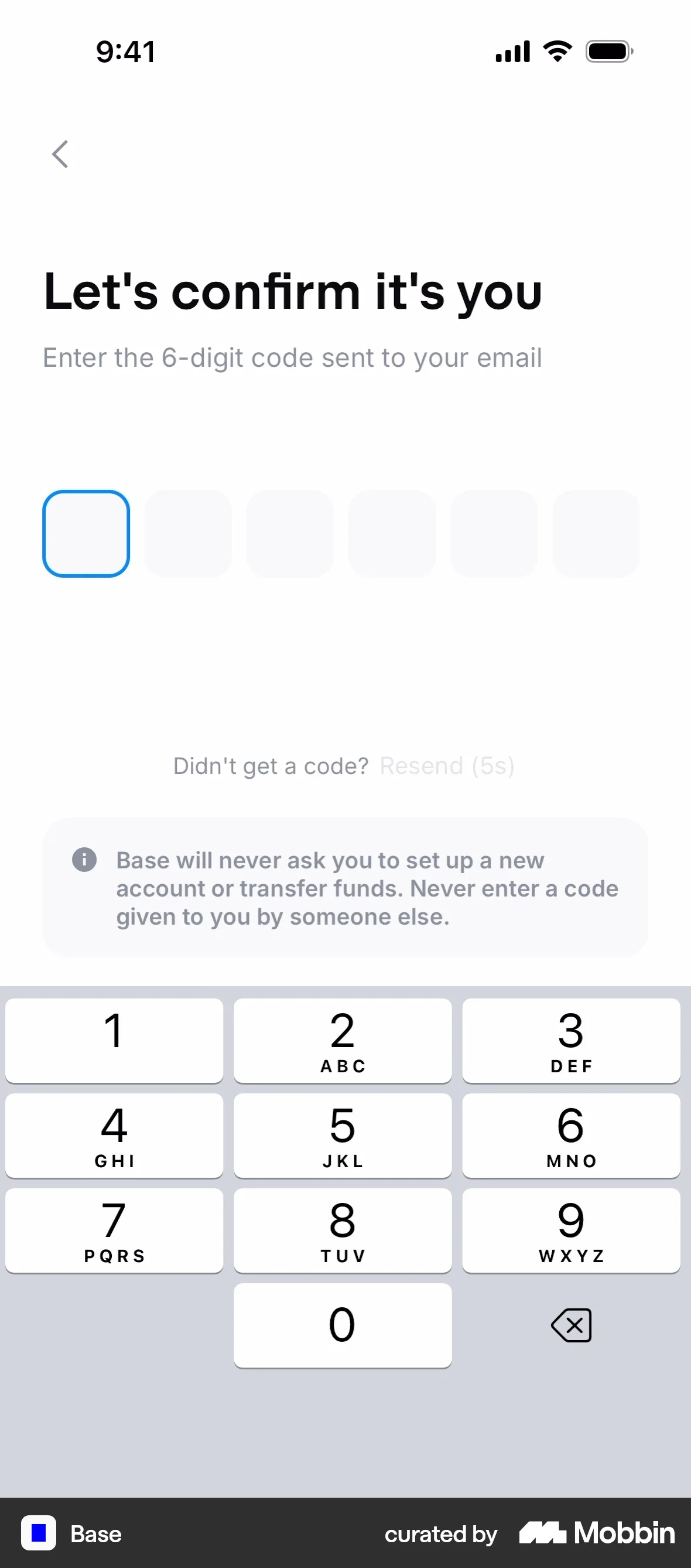 Base Onboarding screen