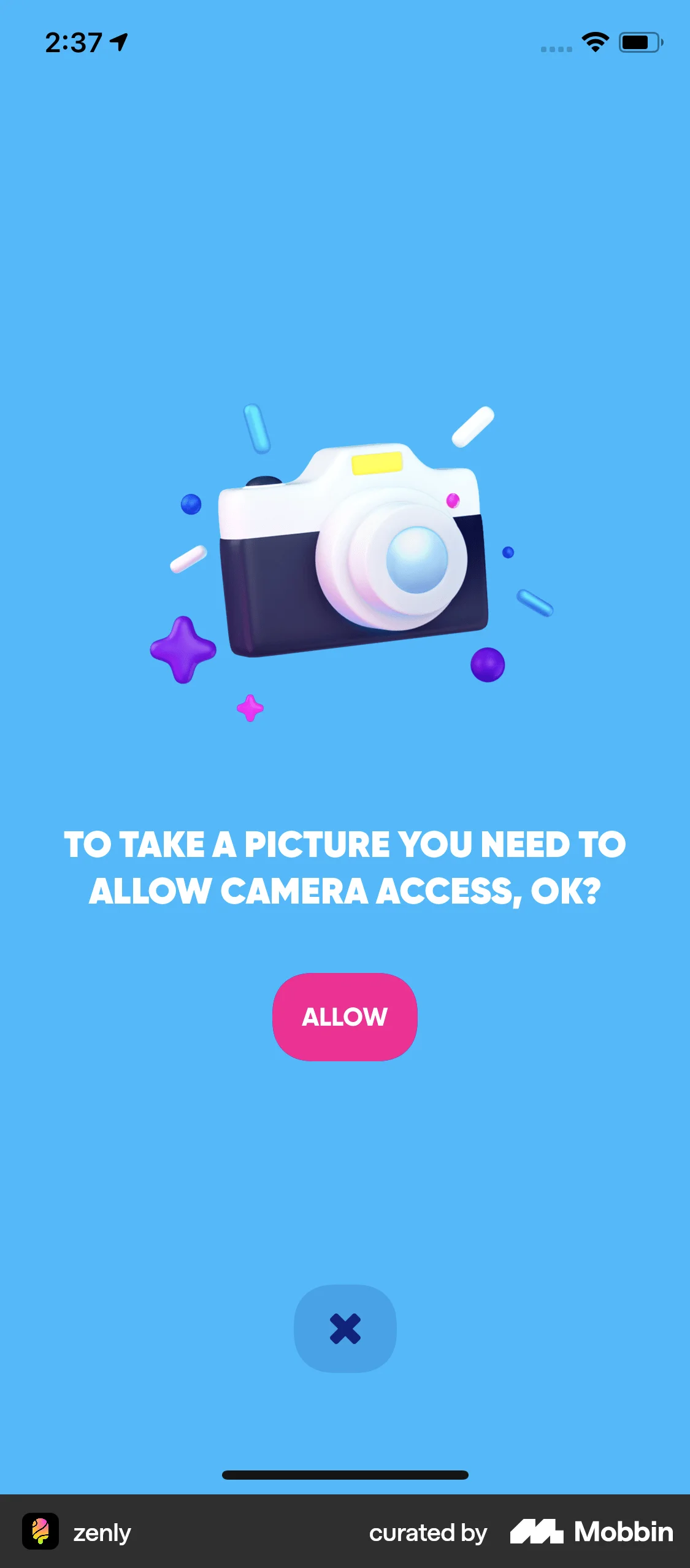 zenly iOS Permission screen