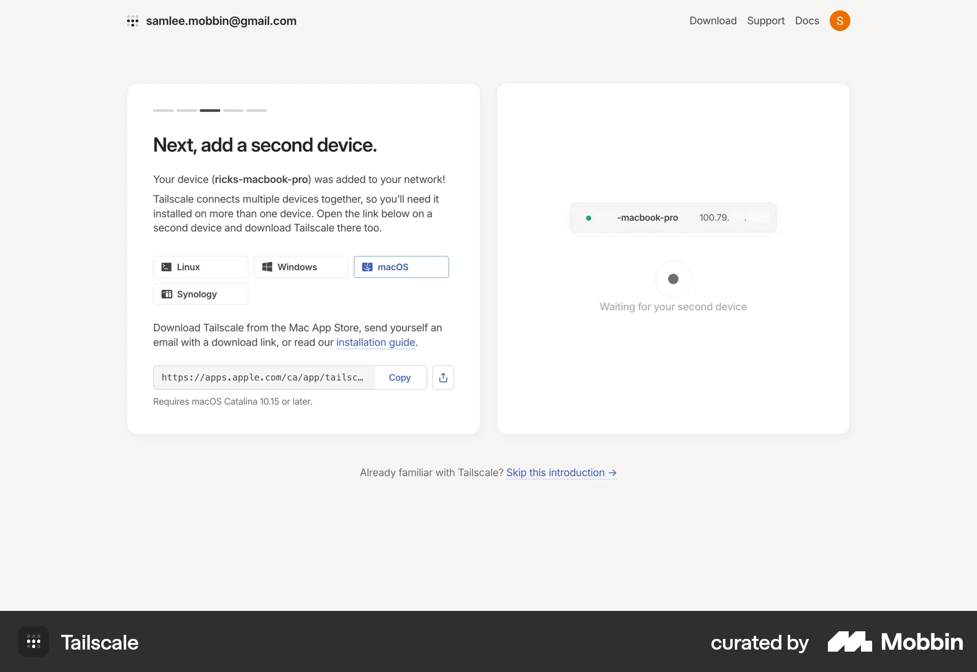 Tailscale Web Utilities App screen
