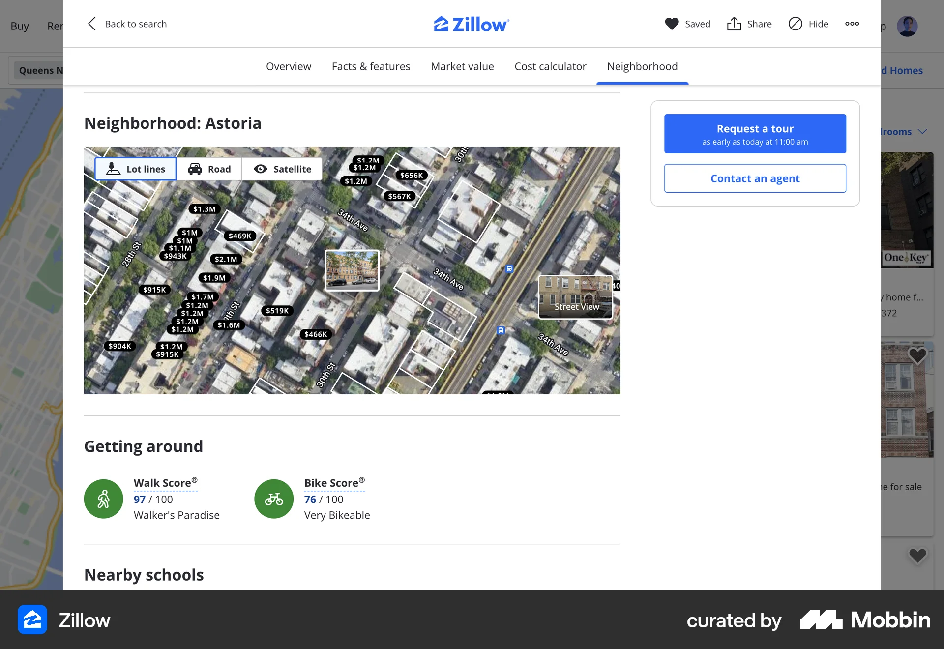 Zillow Web Map screen