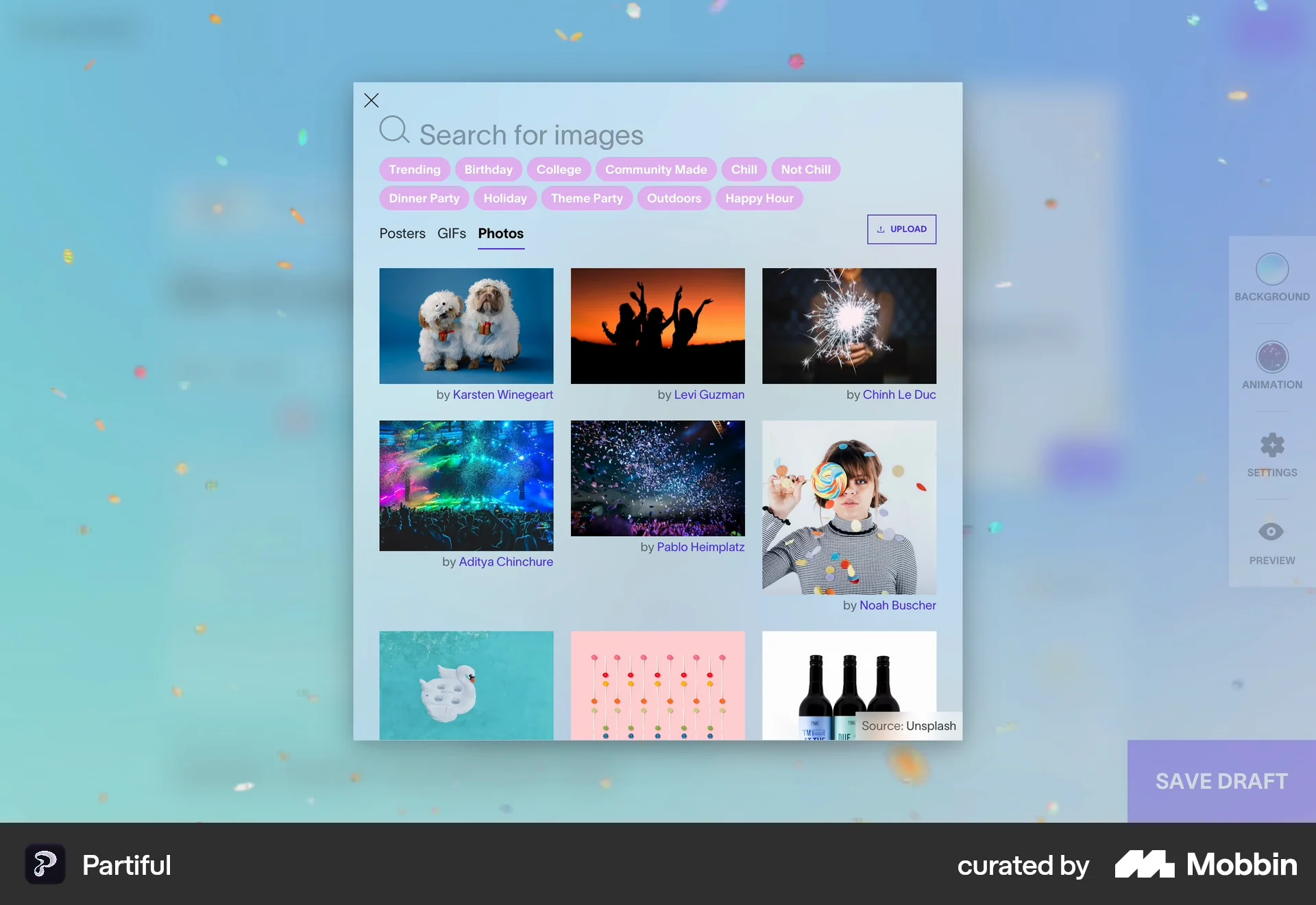 Partiful Web Lifestyle App screen