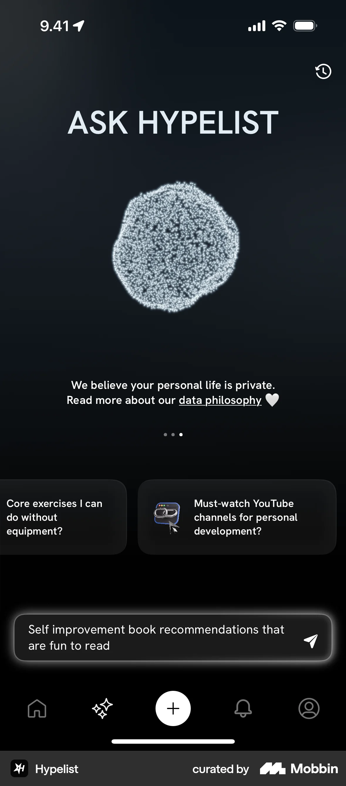 Hypelist iOS Chat Bot screen