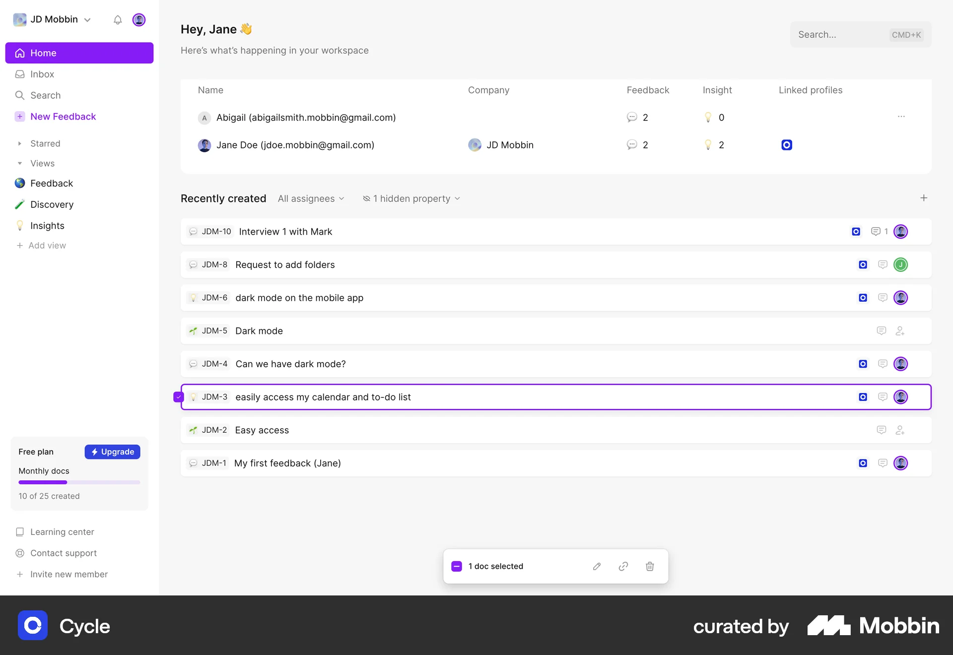 Cycle Web screen containing Toolbar UI element