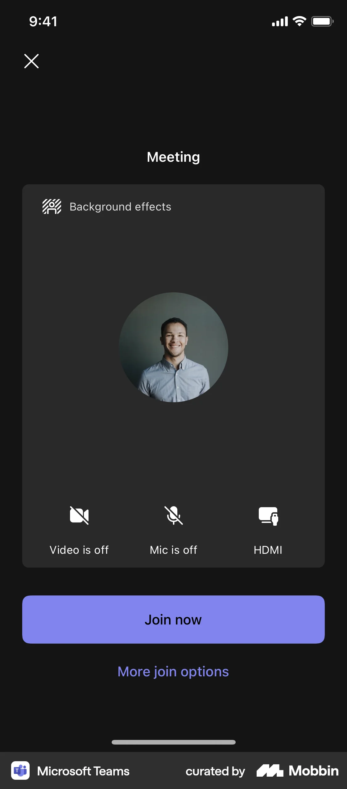 Microsoft Teams iOS Call screen