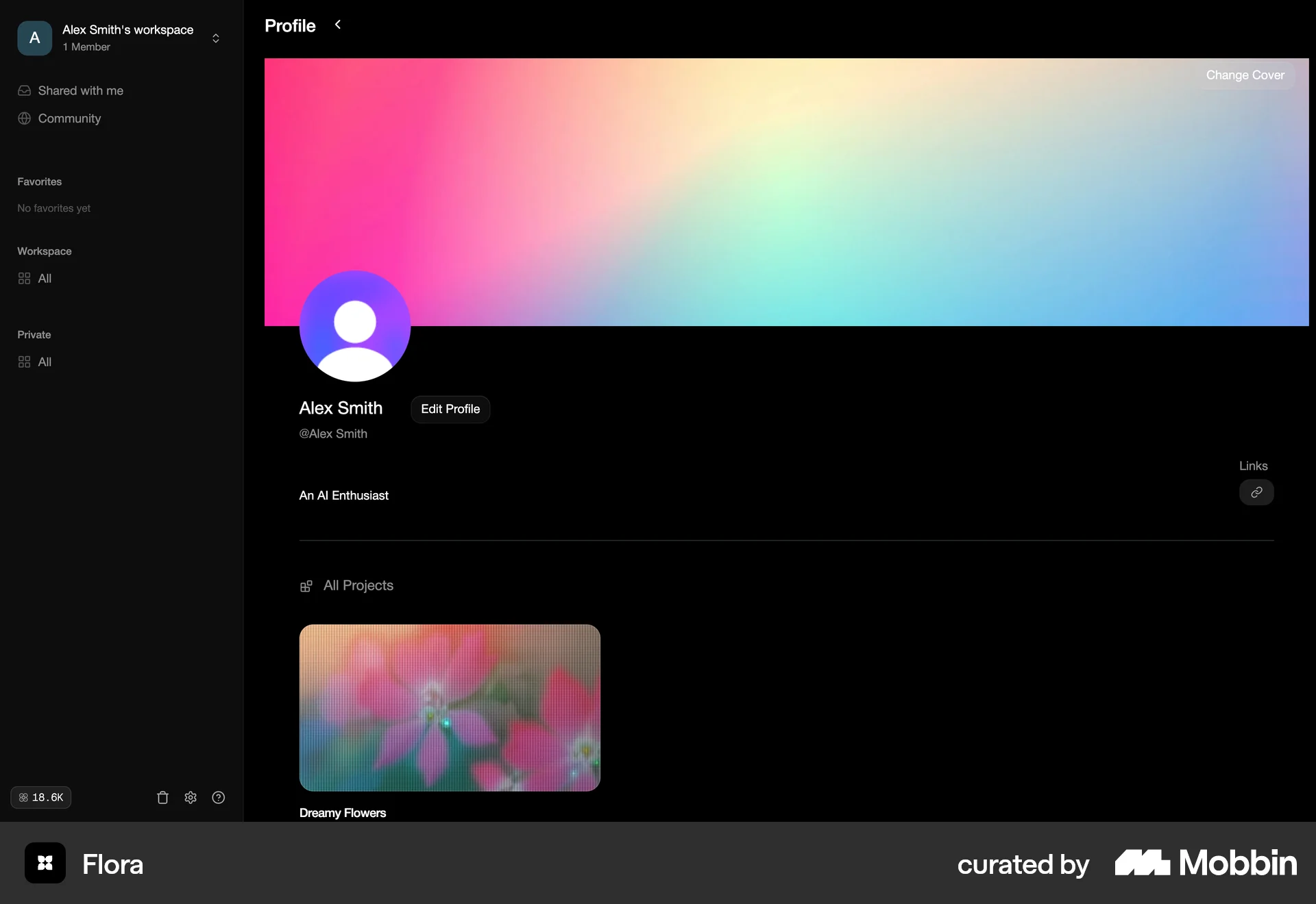 FLORA Web Graphics & Design App screen