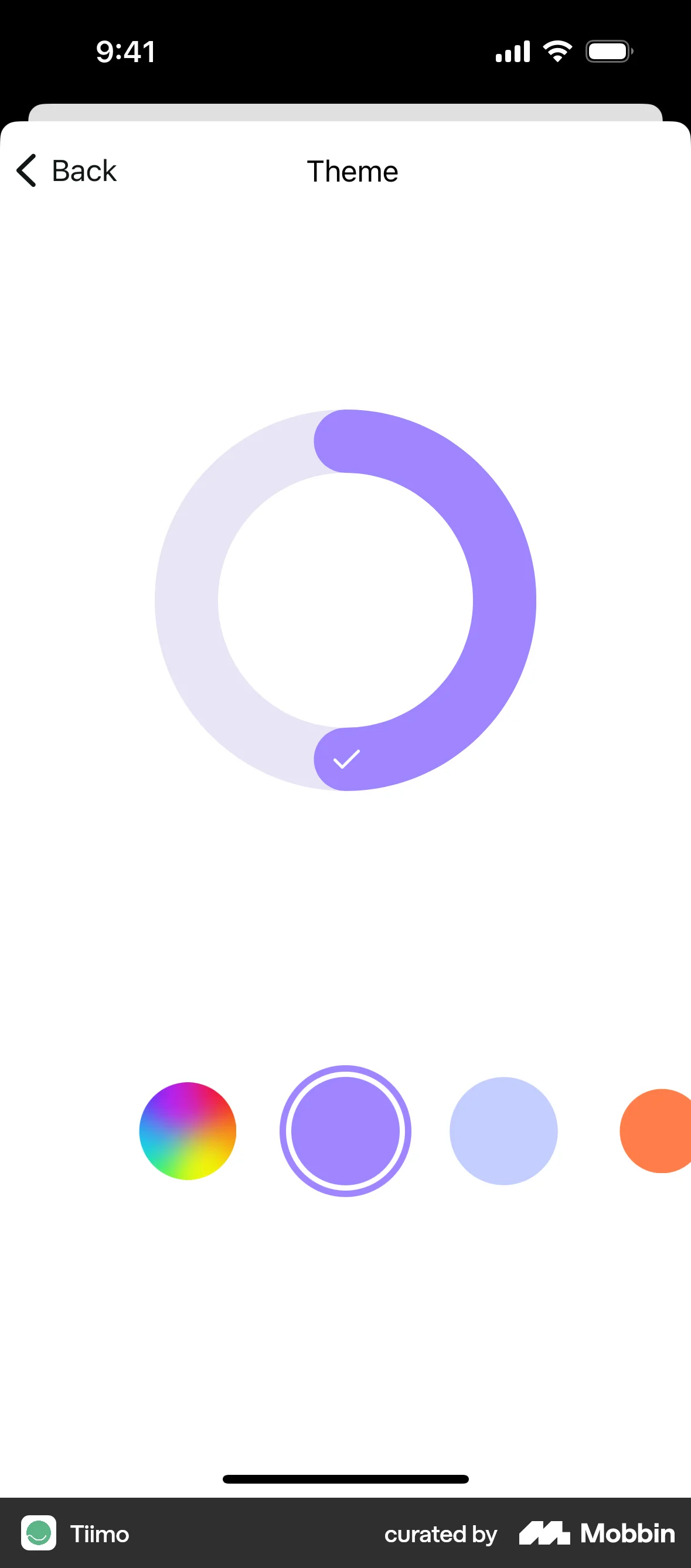 Tiimo iOS screen containing Color Picker UI element