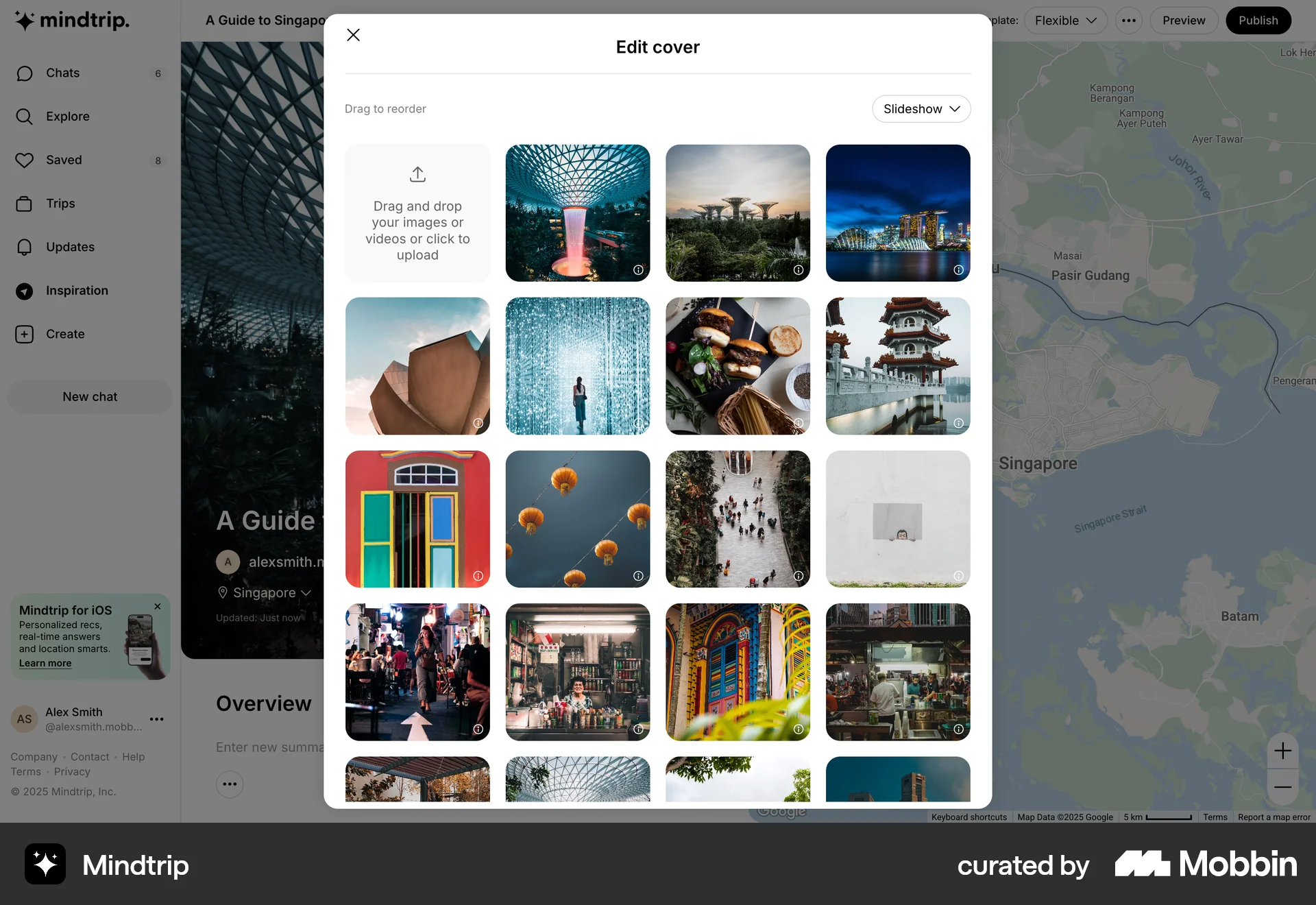 Mindtrip Web Upload & Download screen
