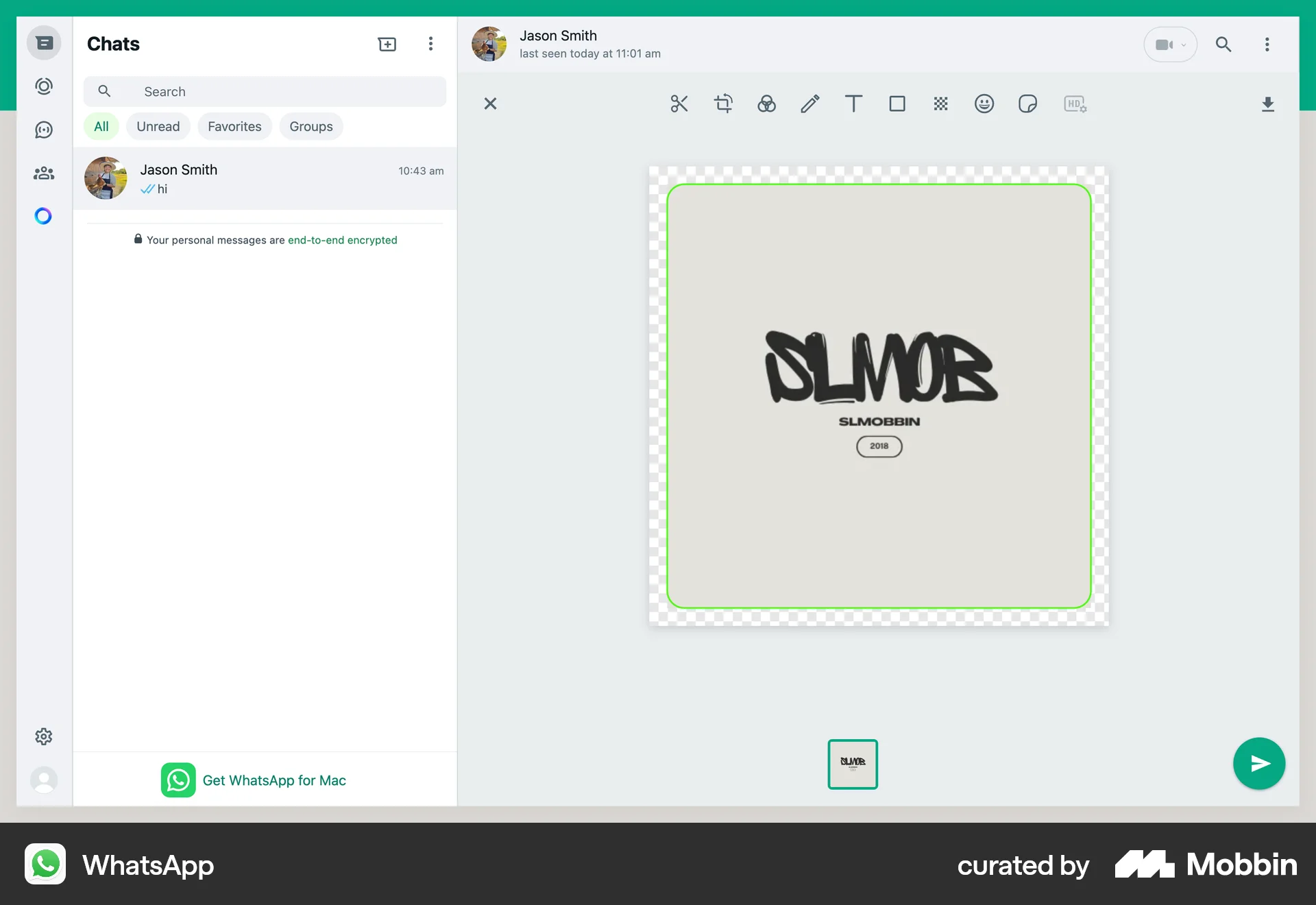 WhatsApp Web Media Editor screen