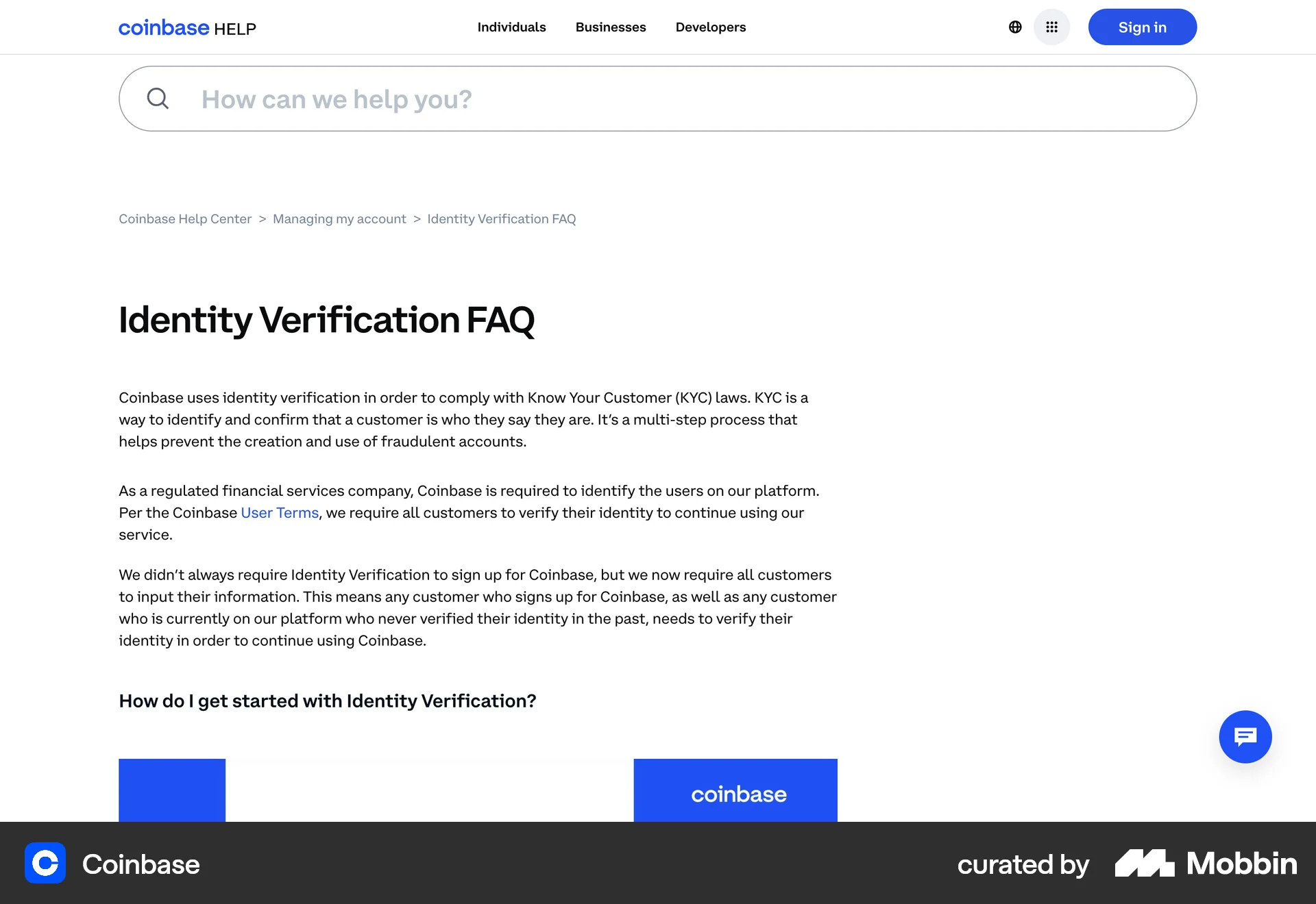 Coinbase Web Article Detail screen