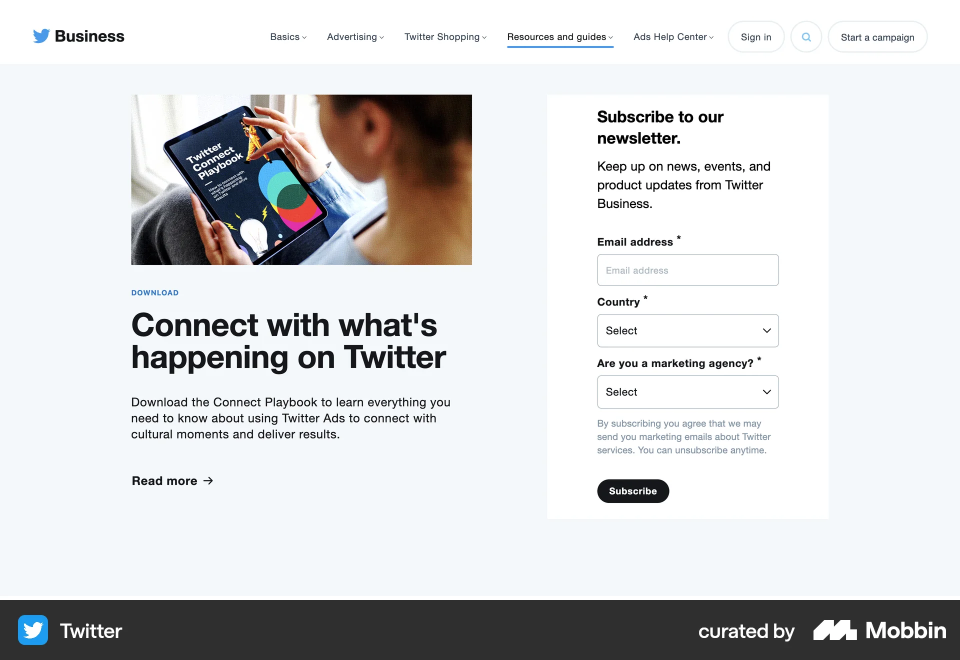 X Web Follow & Subscribe screen