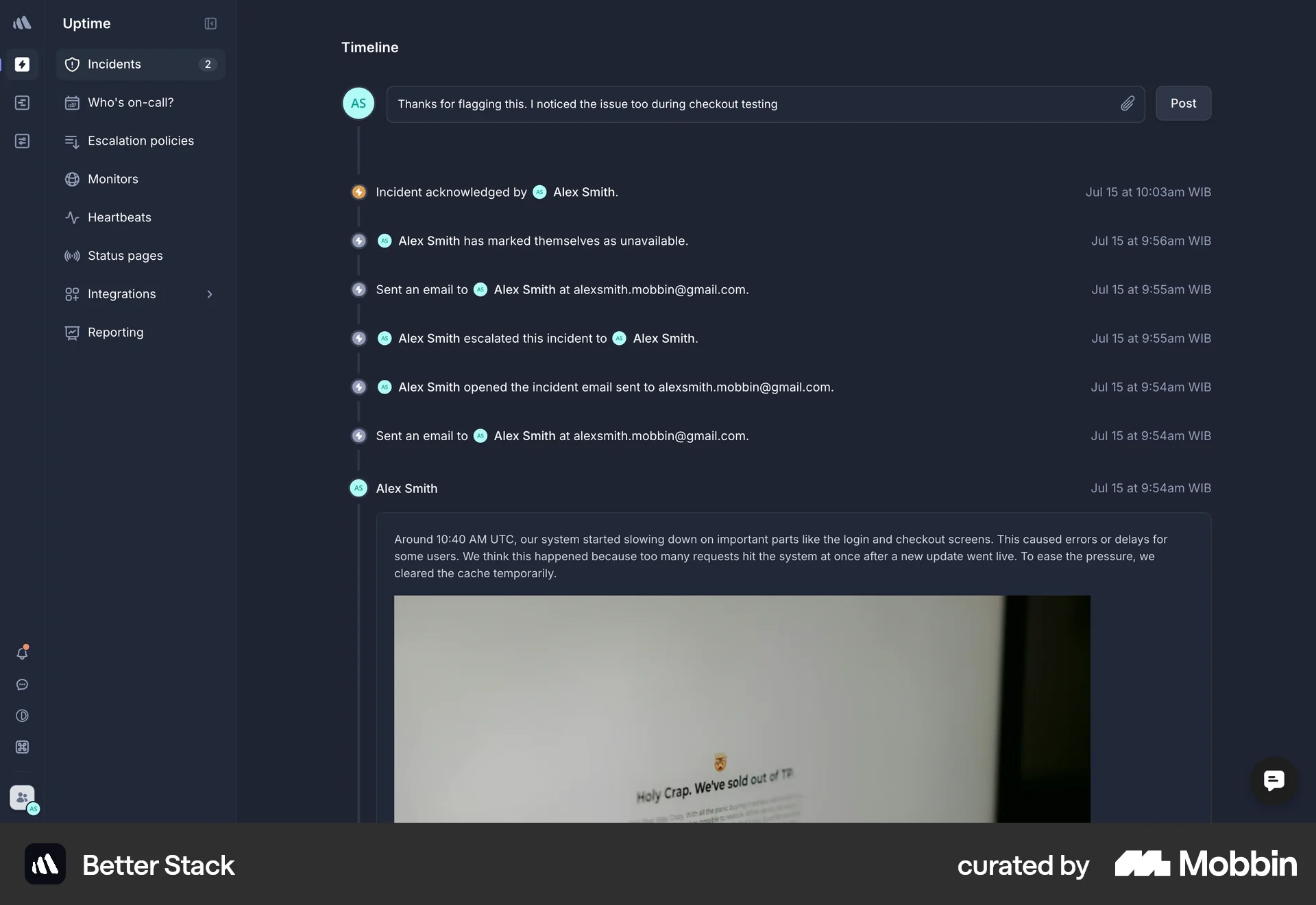 Better Stack Web Comments screen