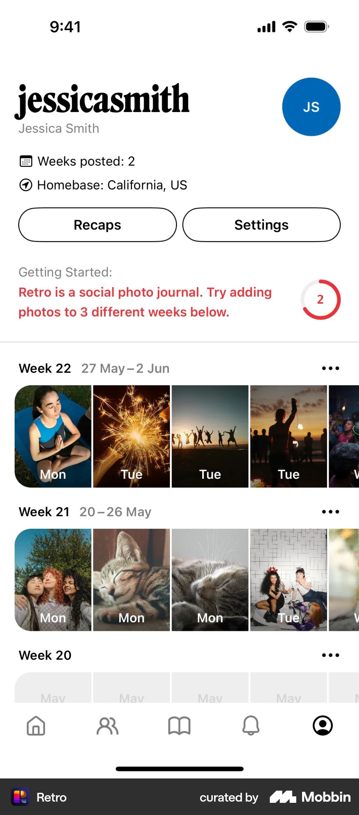 Retro iOS screen containing Gallery UI element