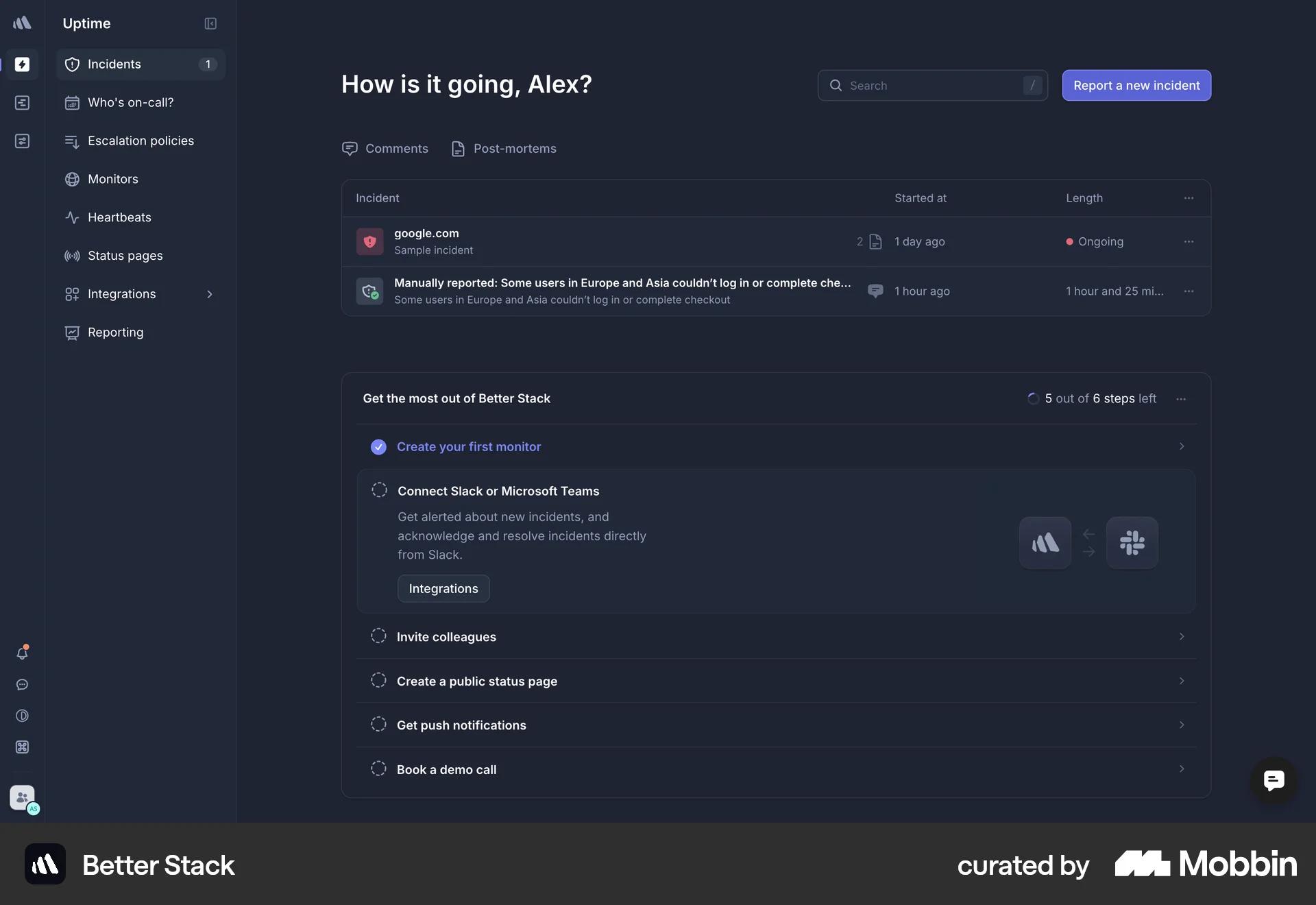Better Stack Web Progress screen