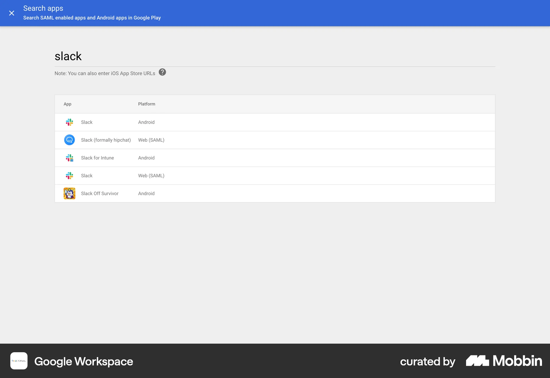 Google Workspace Web Search screen