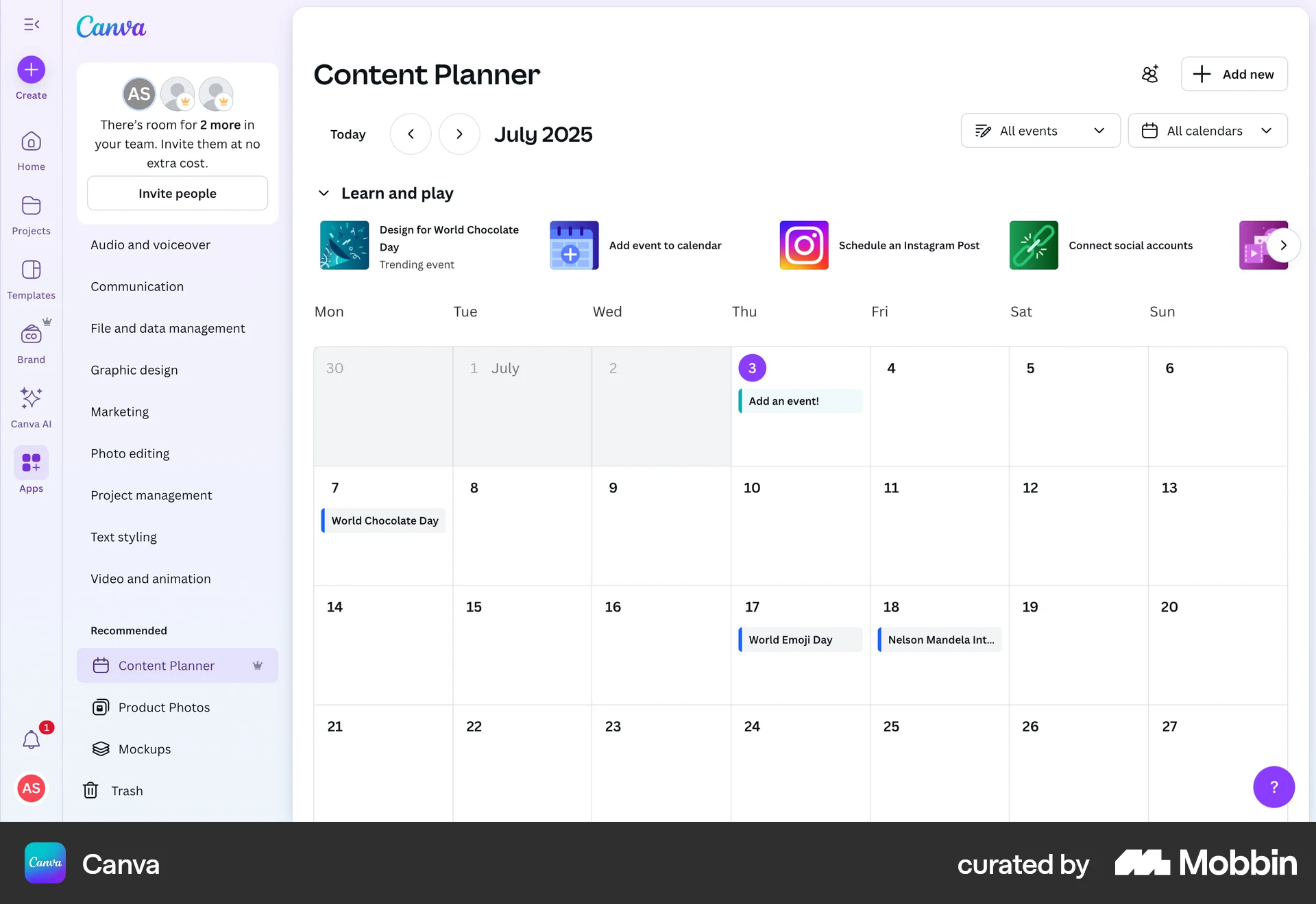 Canva Web Photo & Video App screen