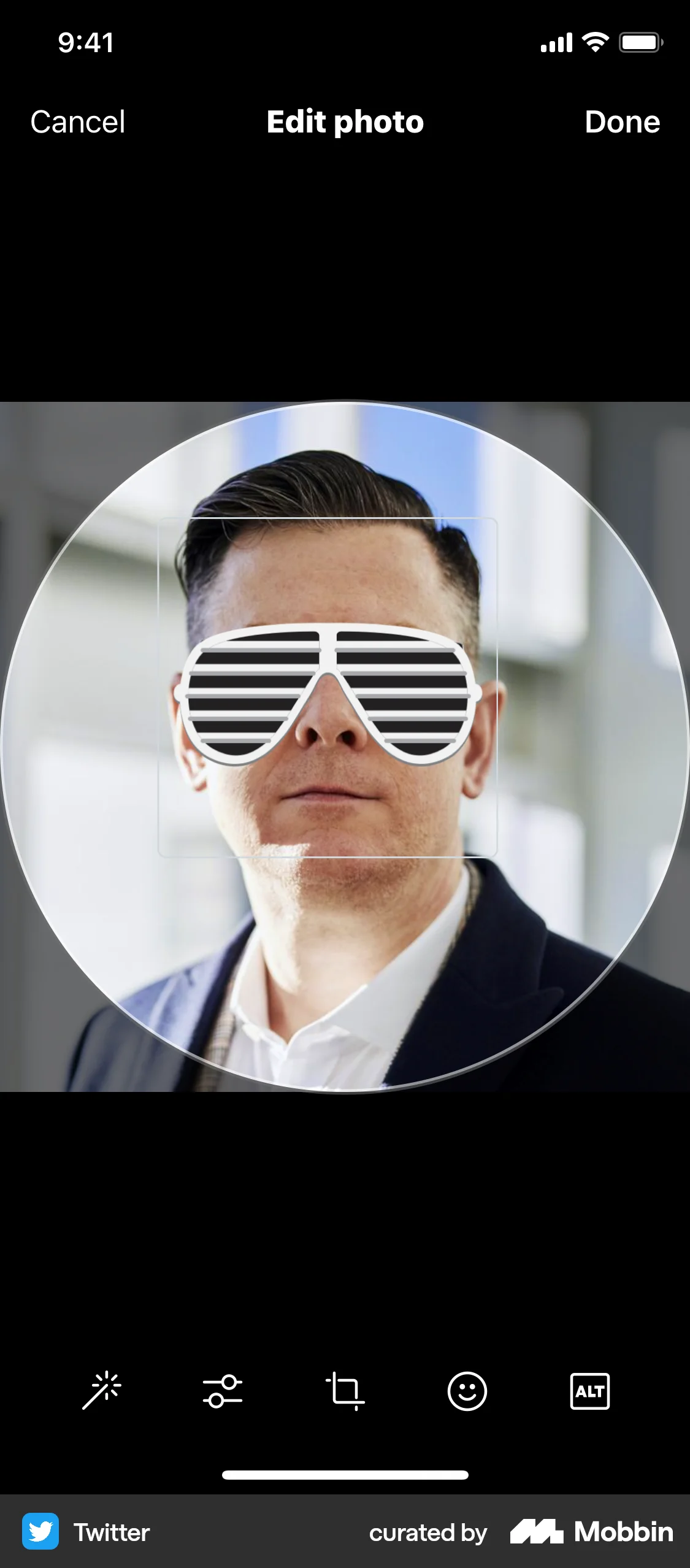 X iOS Media Editor screen