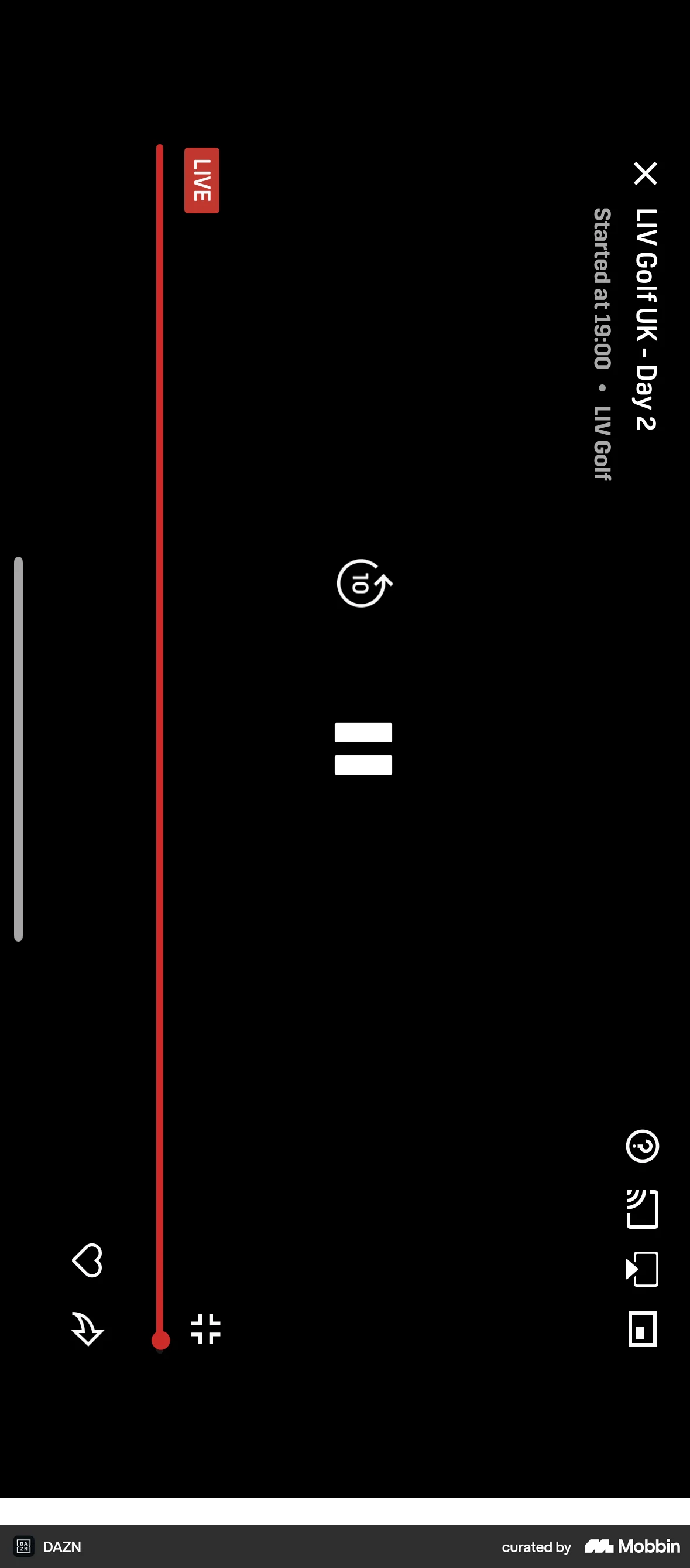 DAZN iOS Video Player screen
