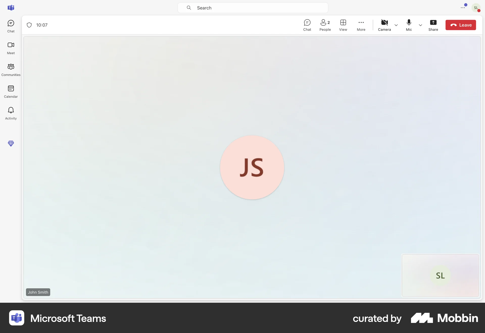 Microsoft Teams Web Call screen