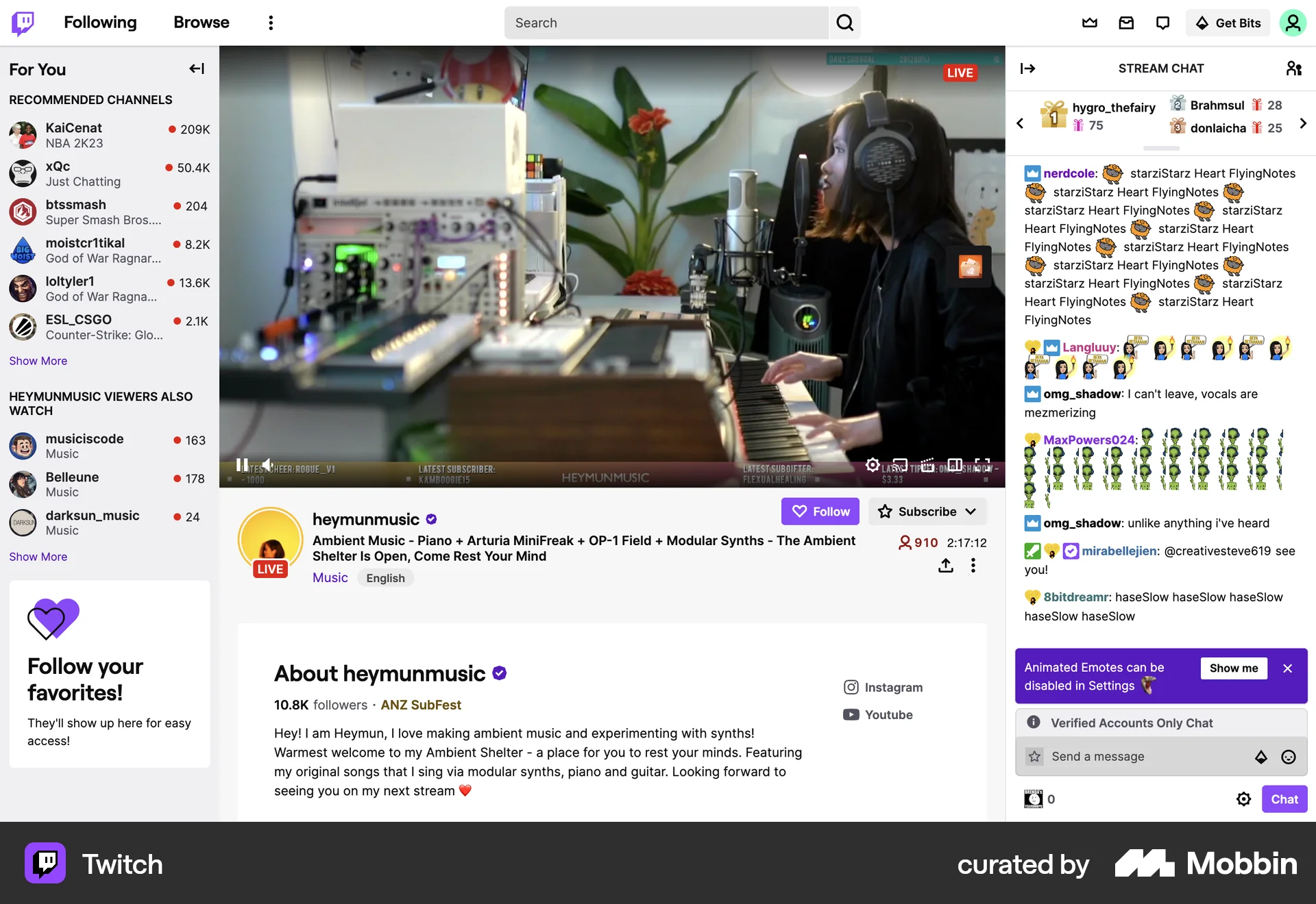 Twitch Web Video Player screen