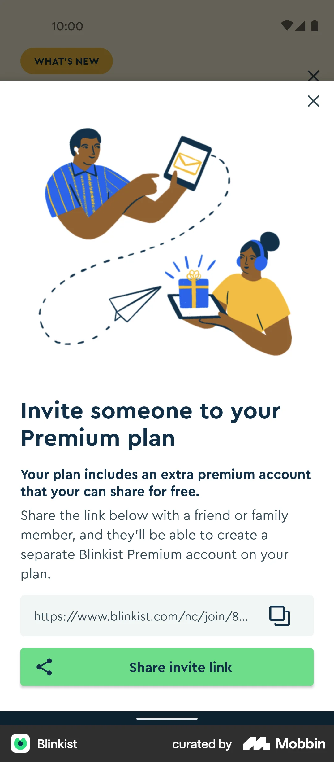 Blinkist Android Share screen