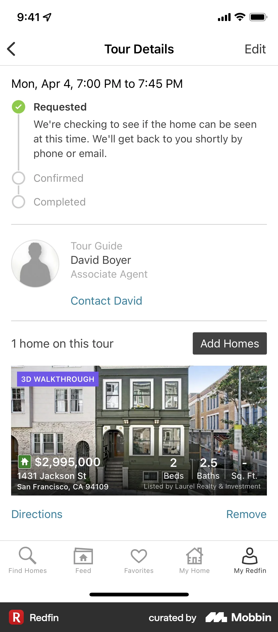 Redfin iOS Location & Address screen