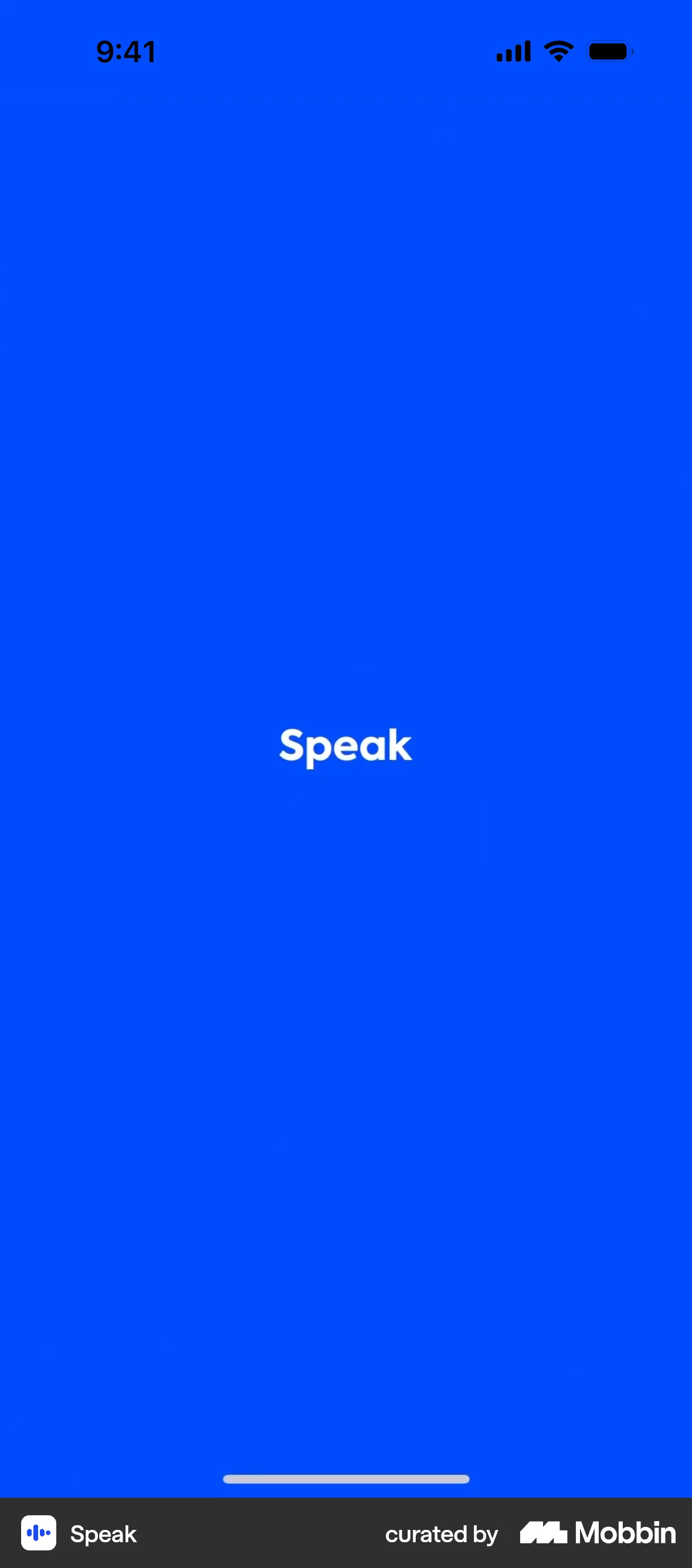 Speak Onboarding screen