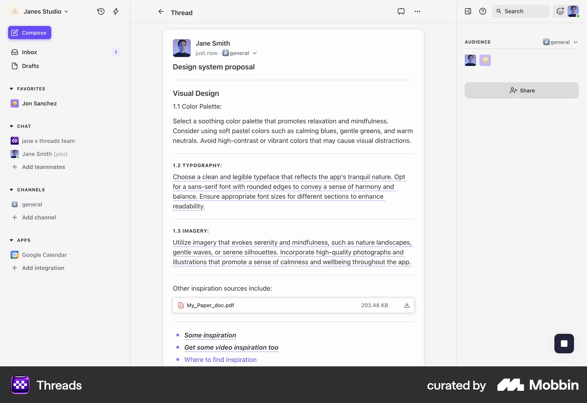 Threads Web Note Detail screen