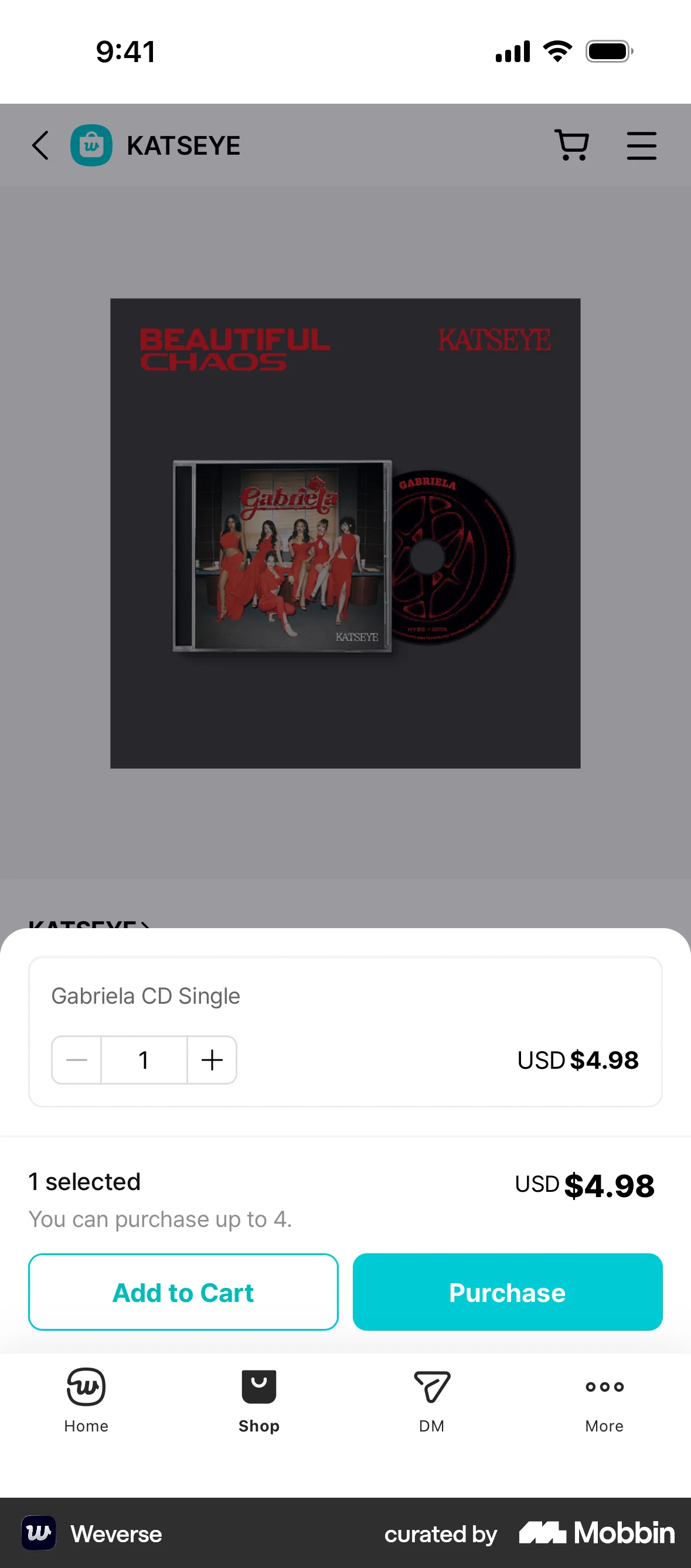 Weverse iOS screen containing Button UI element
