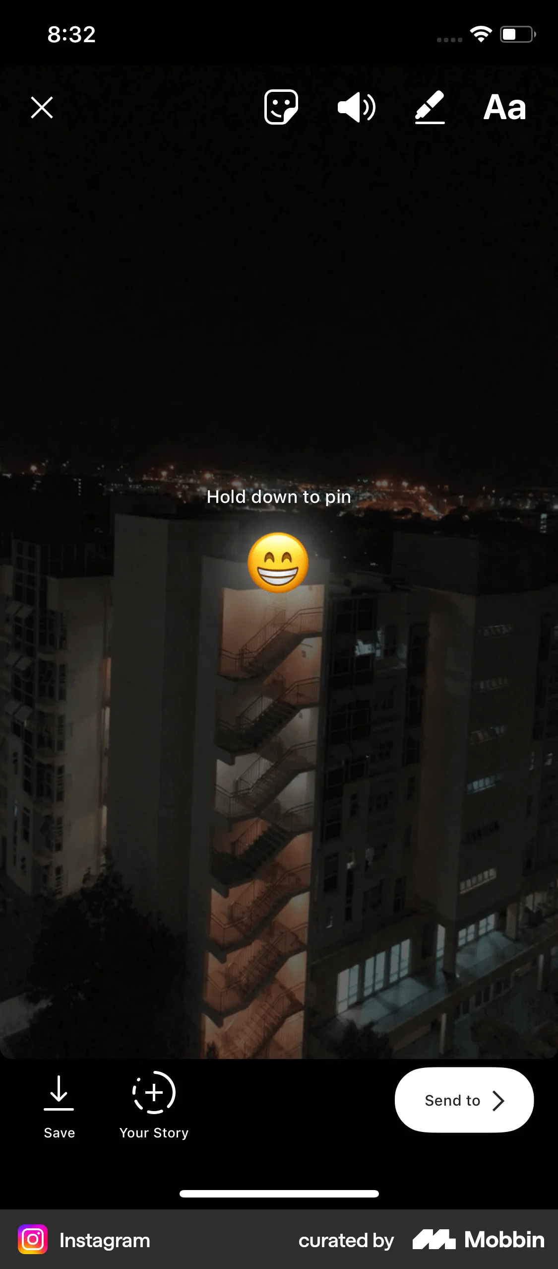 Instagram iOS Filters & Stickers screen