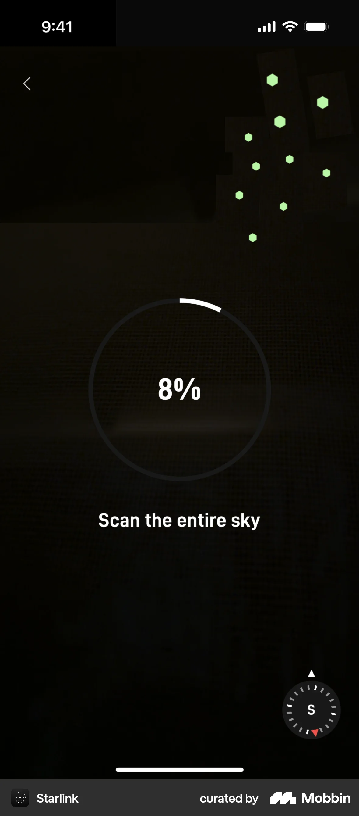 Starlink iOS Augmented Reality screen