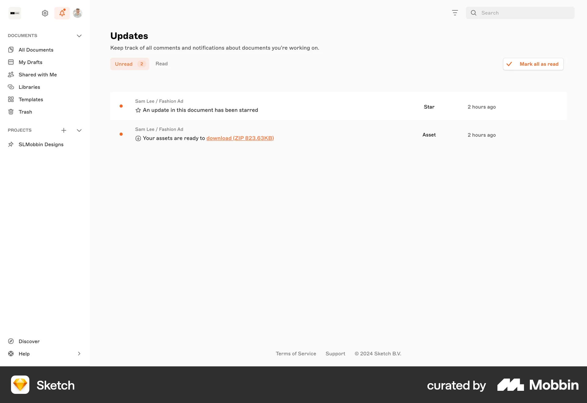 Sketch Web screen containing Status Dot UI element