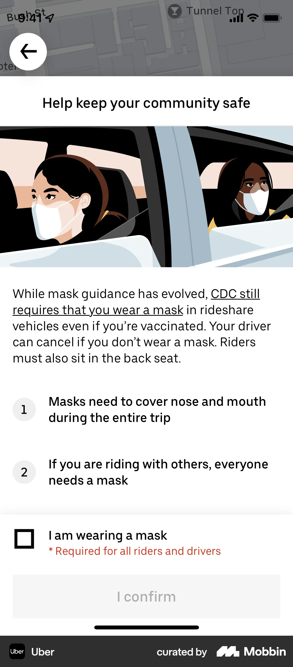 Uber iOS Checkout screen