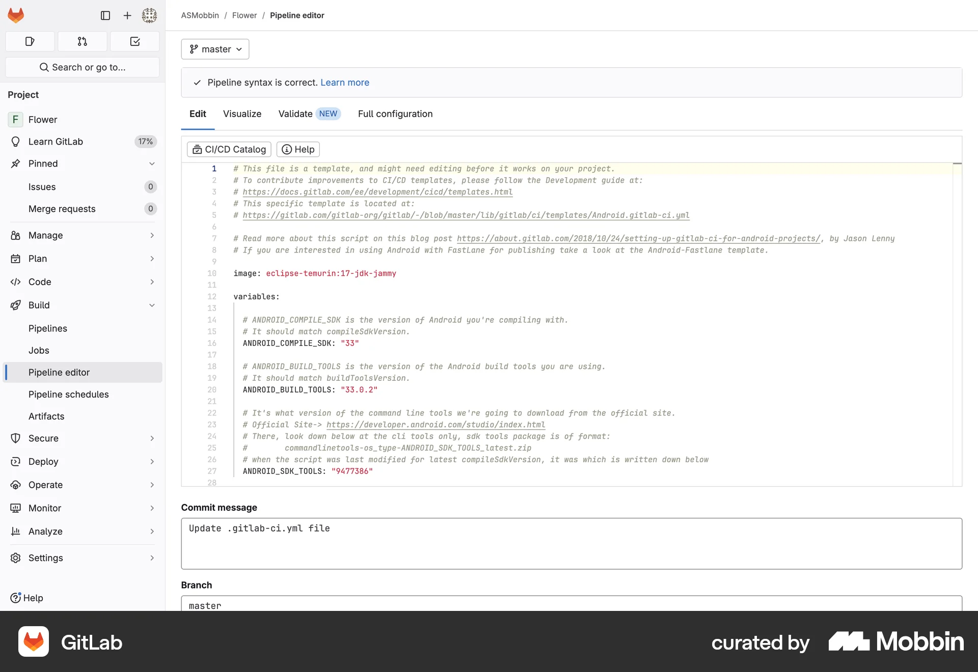 GitLab Web Code Editor screen