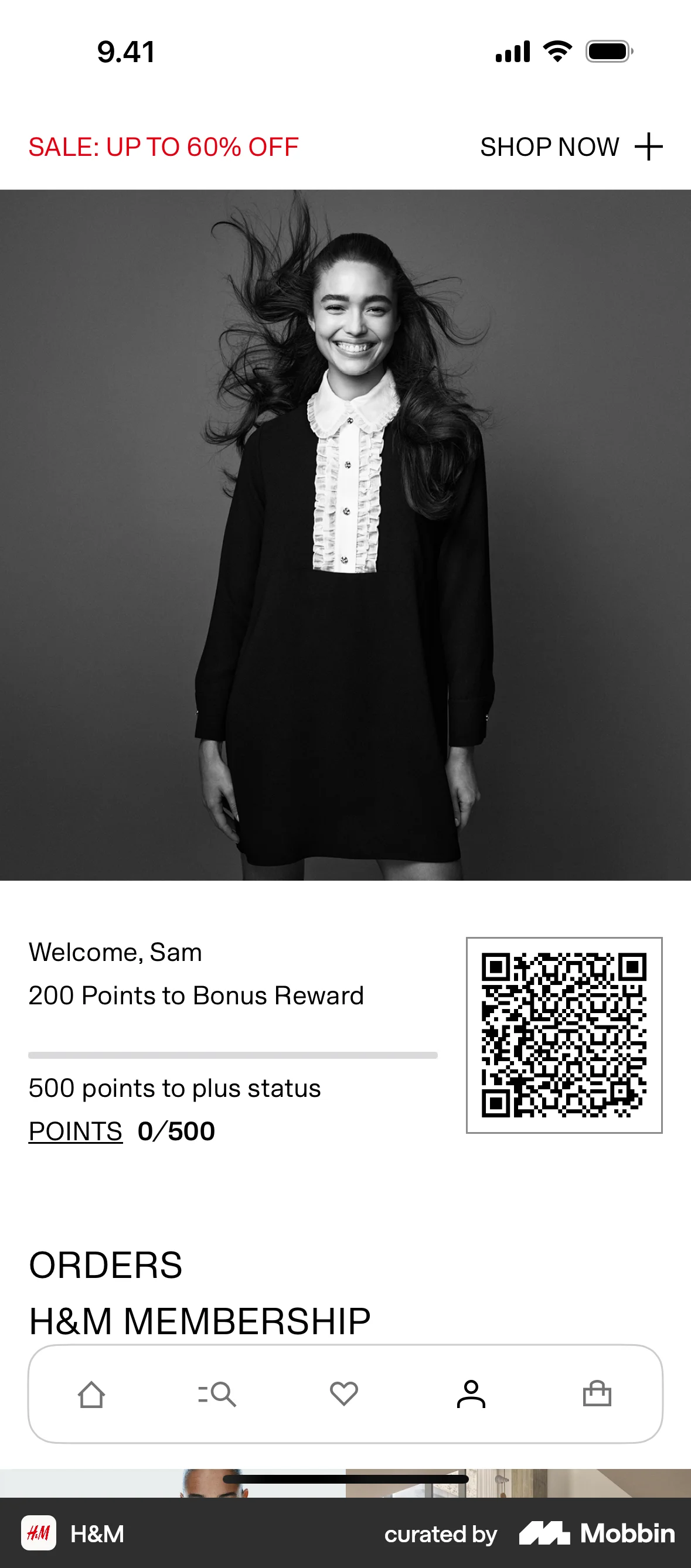 H&M iOS Promotions & Rewards screen