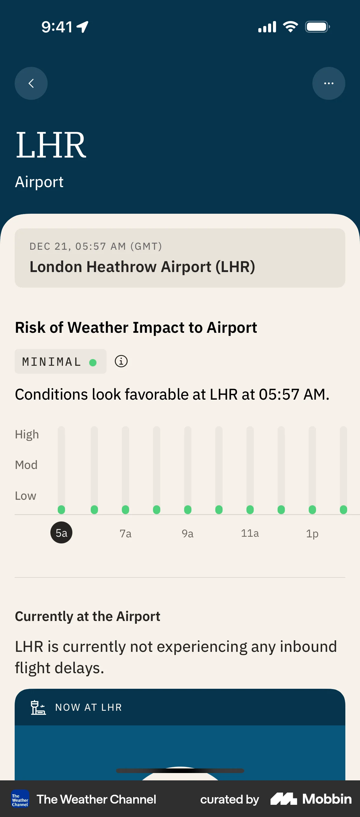 The Weather Channel iOS Location & Address screen