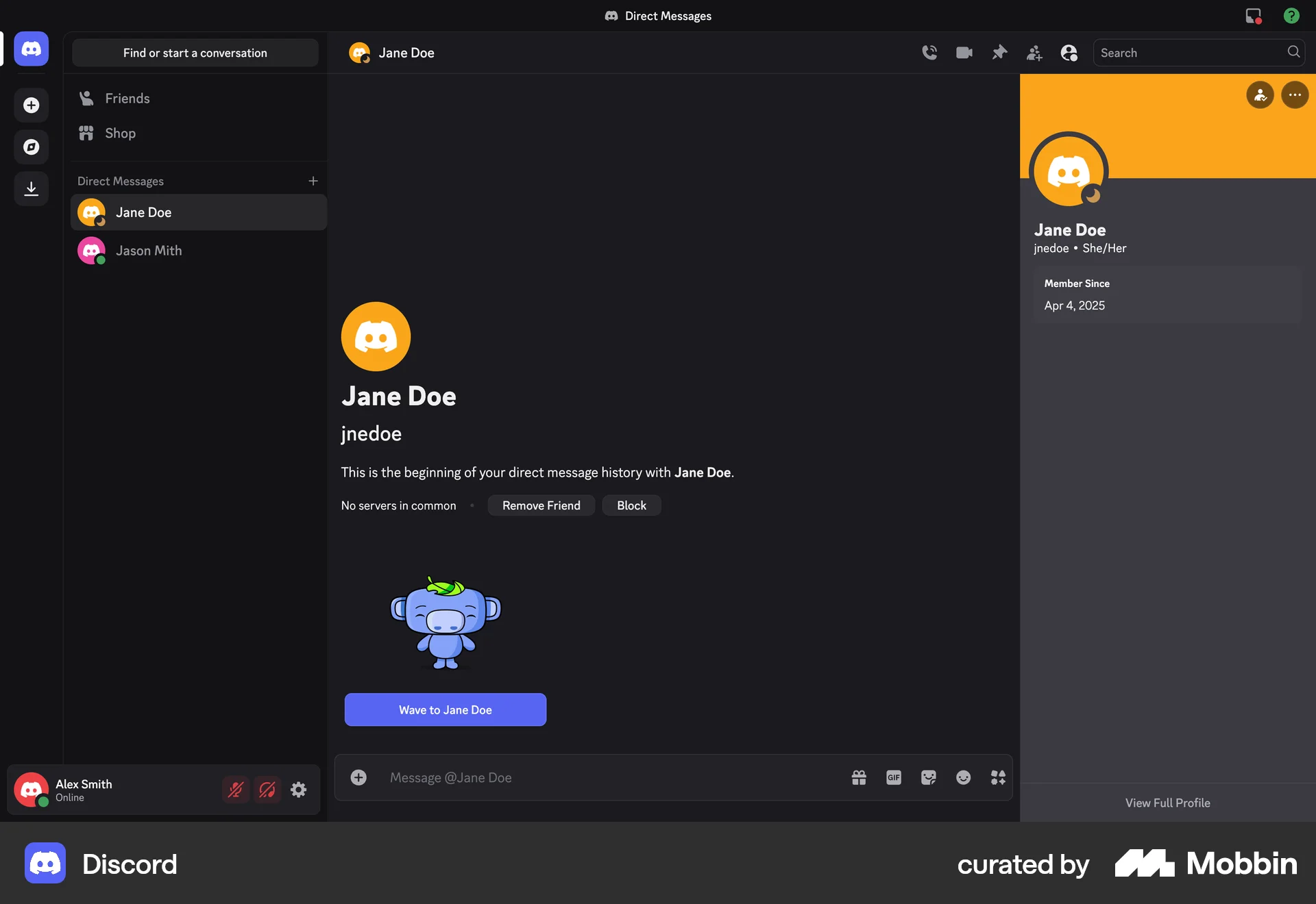 Discord Web Social Networking App screen