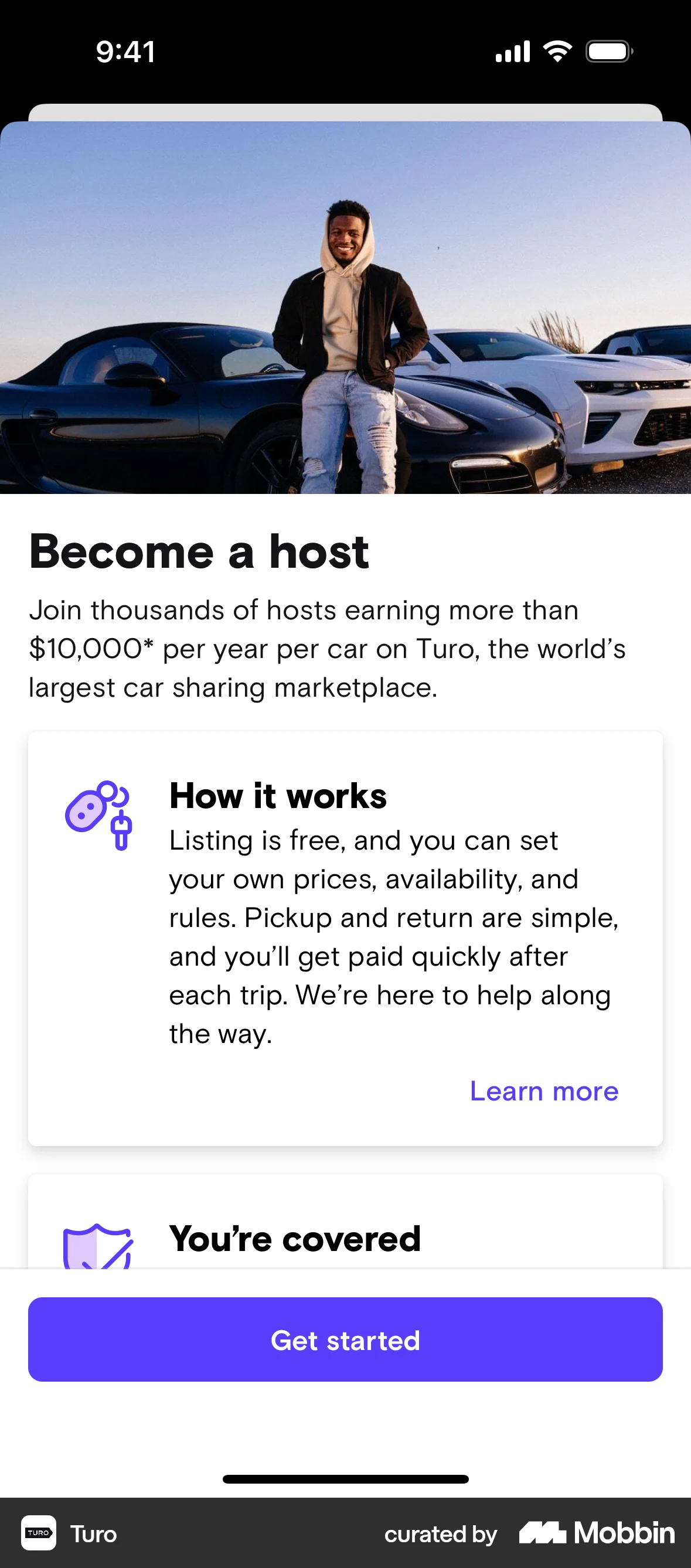 Turo iOS Feature Info screen