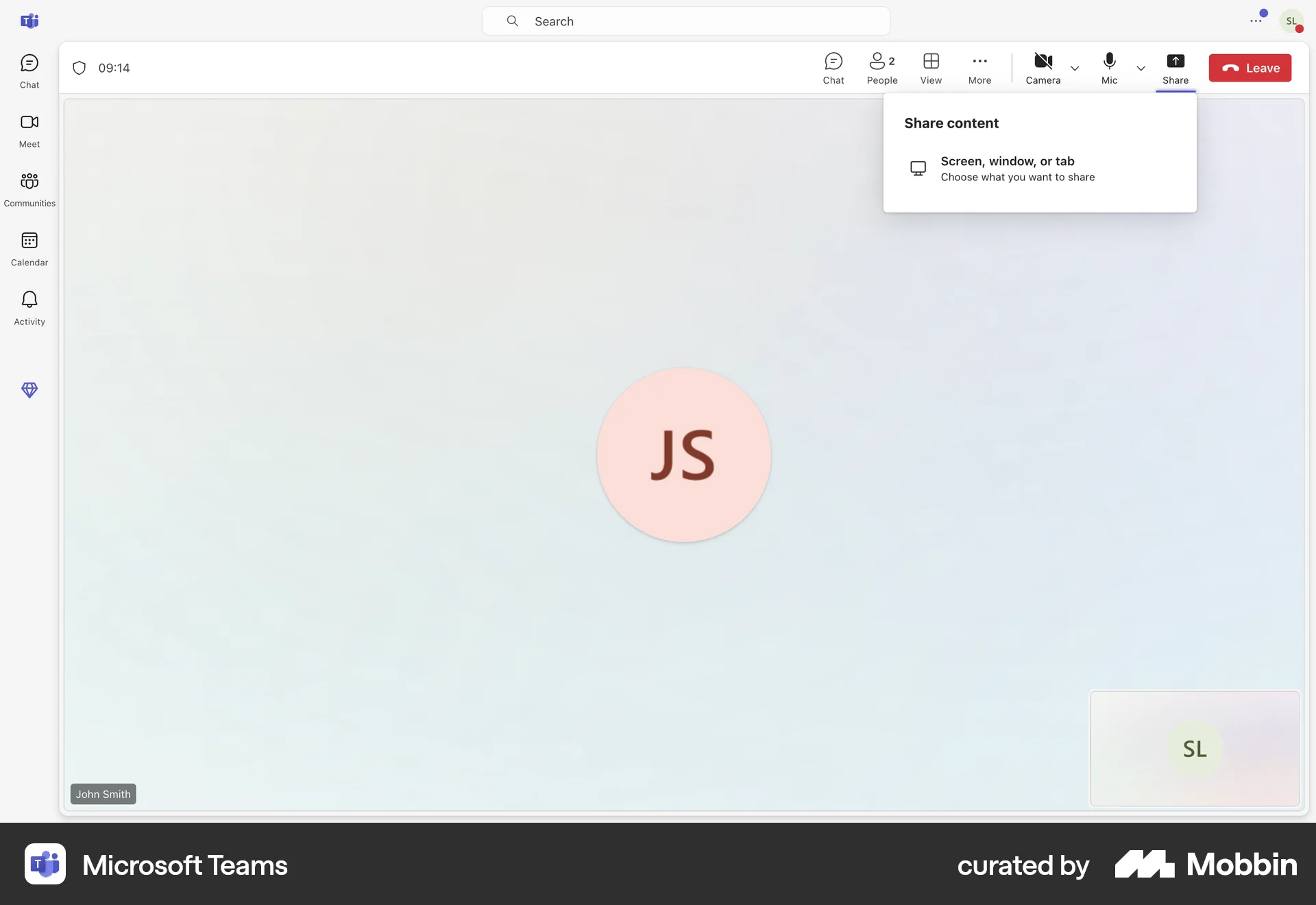 Microsoft Teams Web Share screen