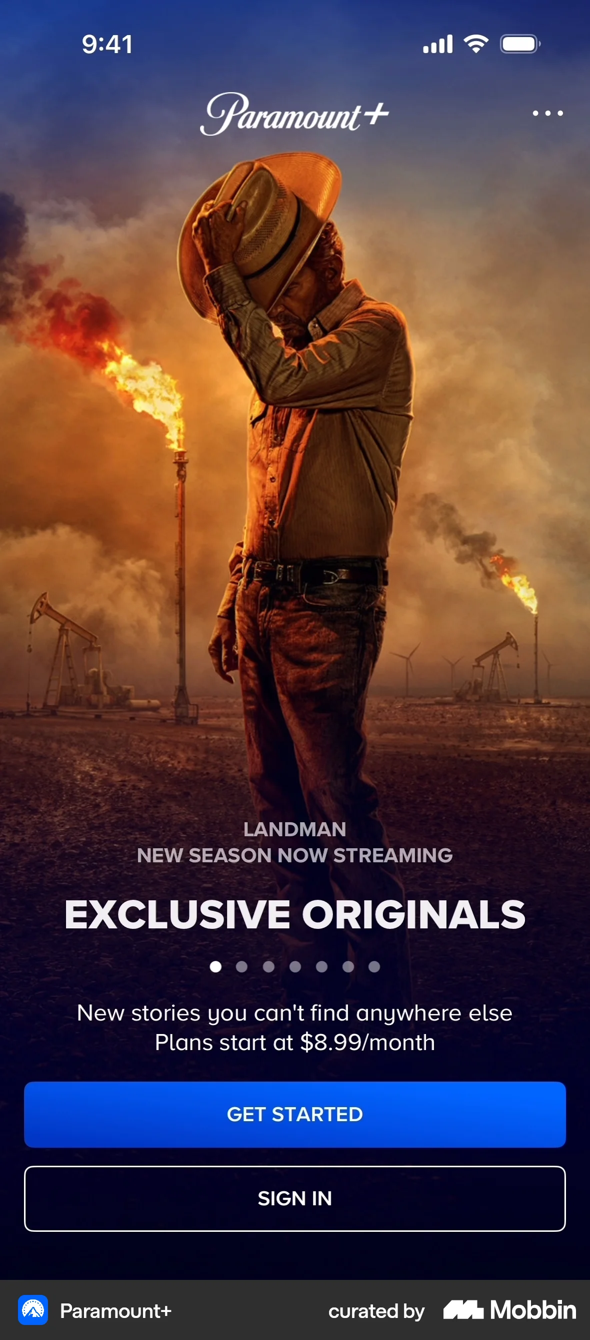 Paramount+ iOS screen containing Carousel UI element