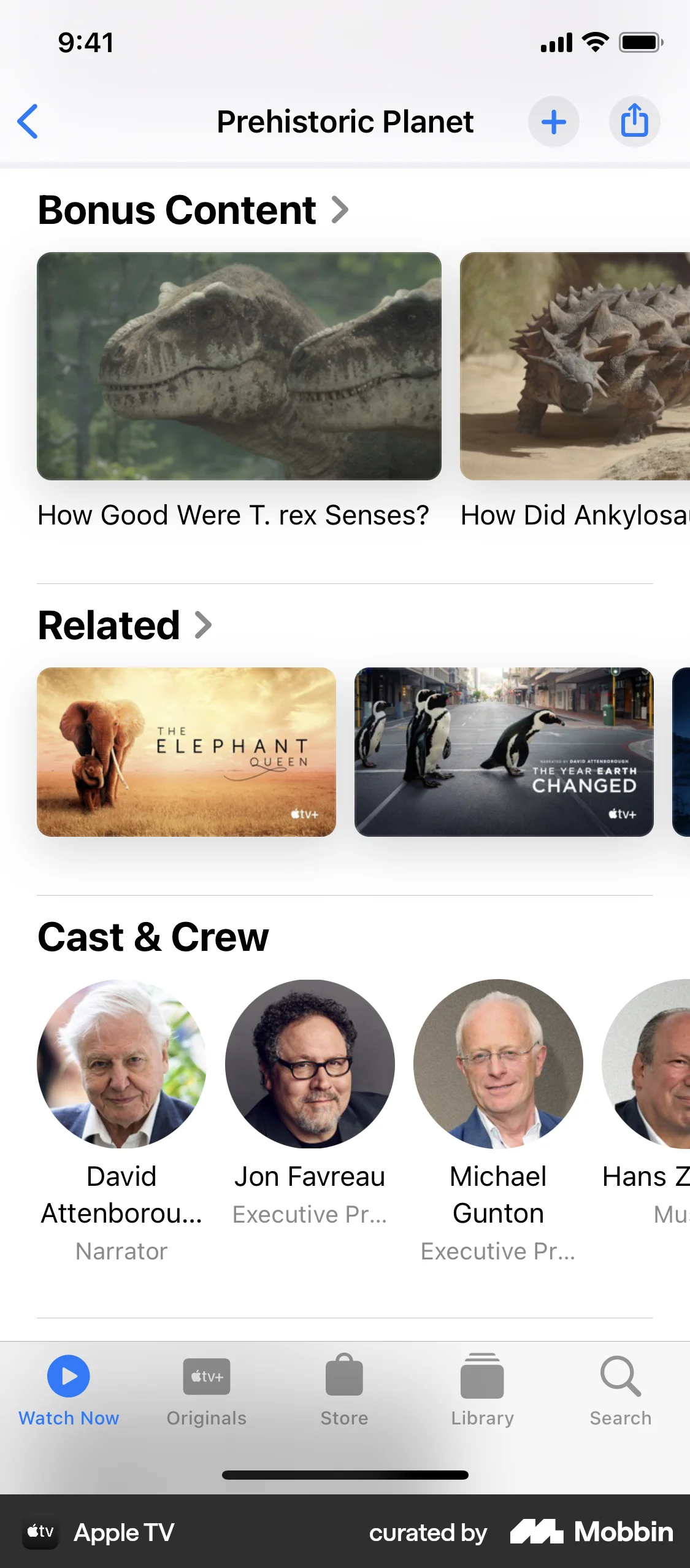 Apple TV iOS TV Show & Movie Detail screen