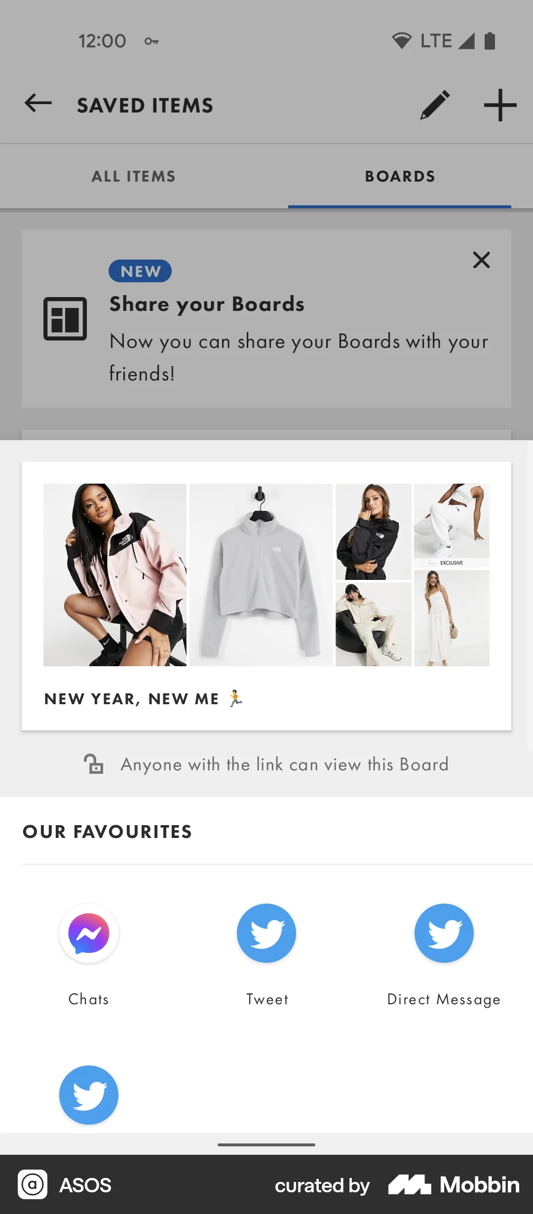 ASOS Android Share screen