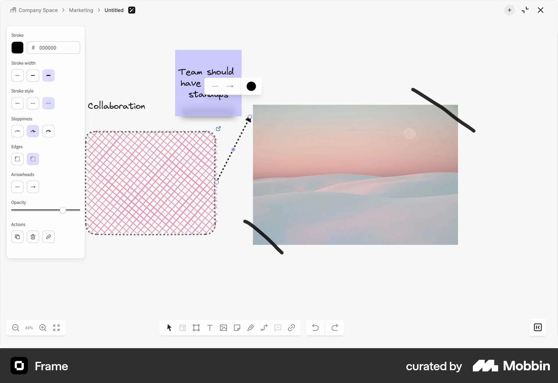 Frame Web Draw & Annotate screen
