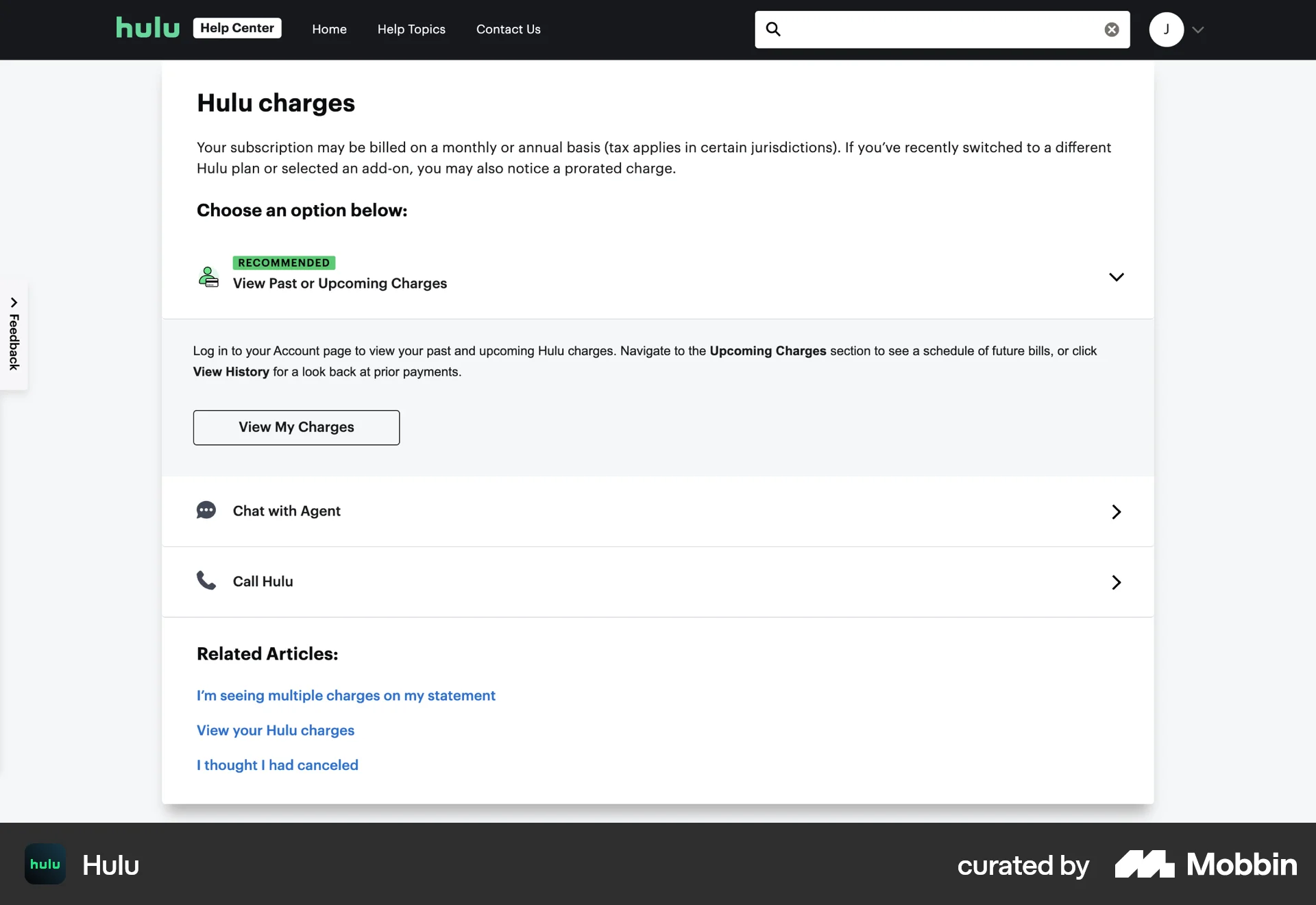Hulu Web Suggestions & Similar Items screen